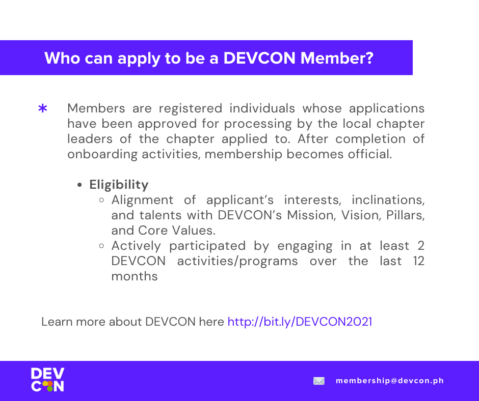 DEVCON MEMBERSHIP APPLICATION IS NOW... - DEVCON Philippines | Facebook