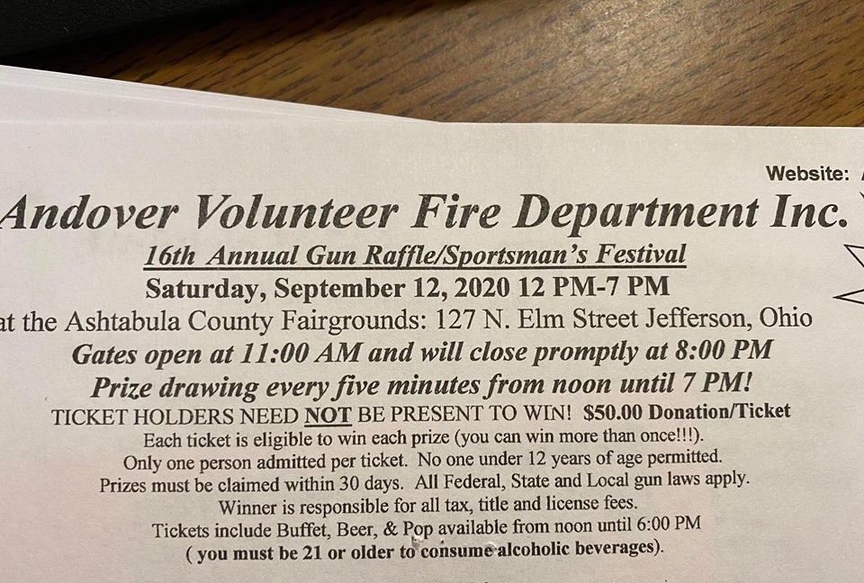 The tickets are in!!! Tickets are available for our annual Gun Raffle ...
