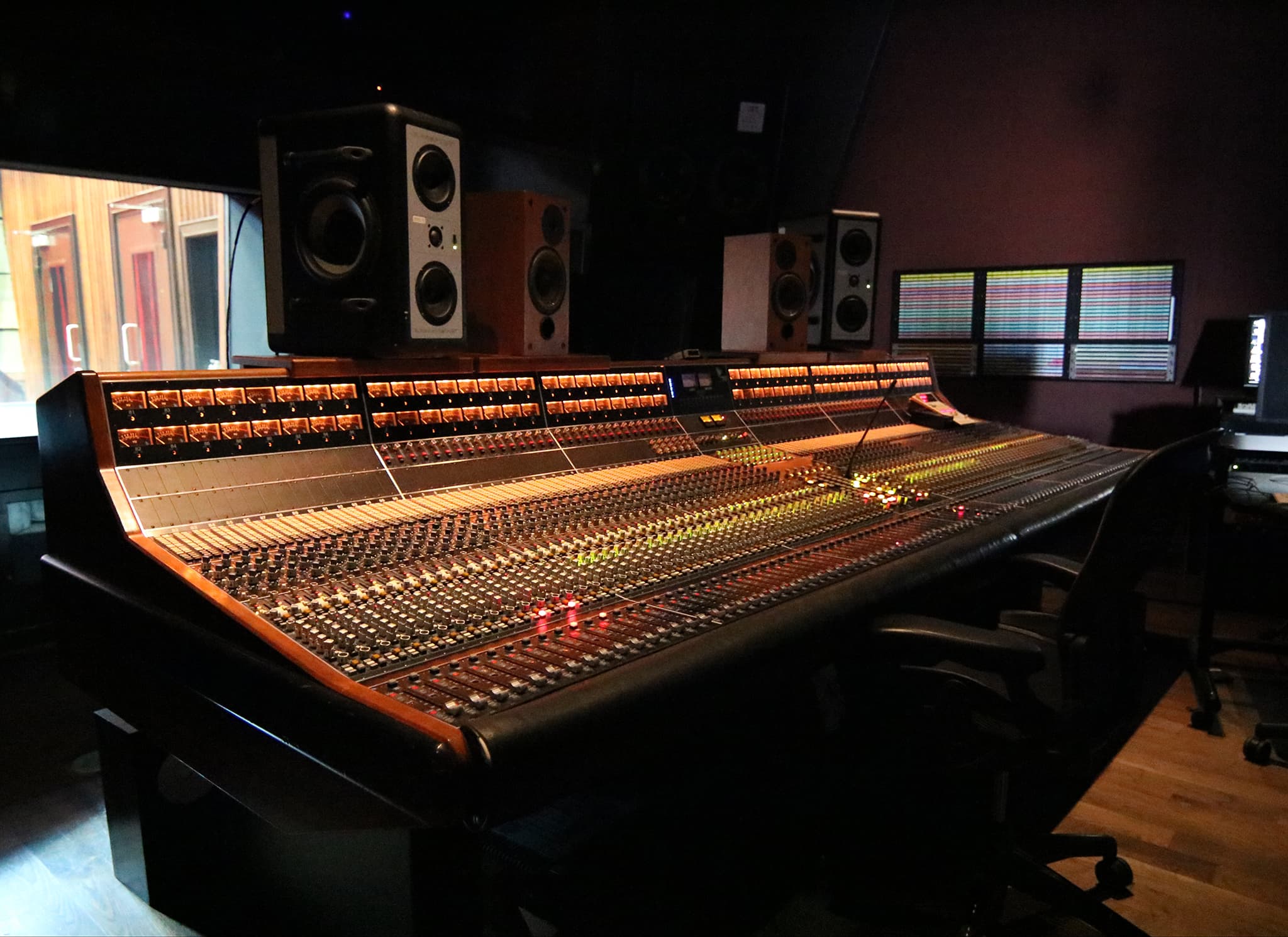 Blackbird Studio - Creating a mood in Studio D. 🔥 That’s a 96-channel ...