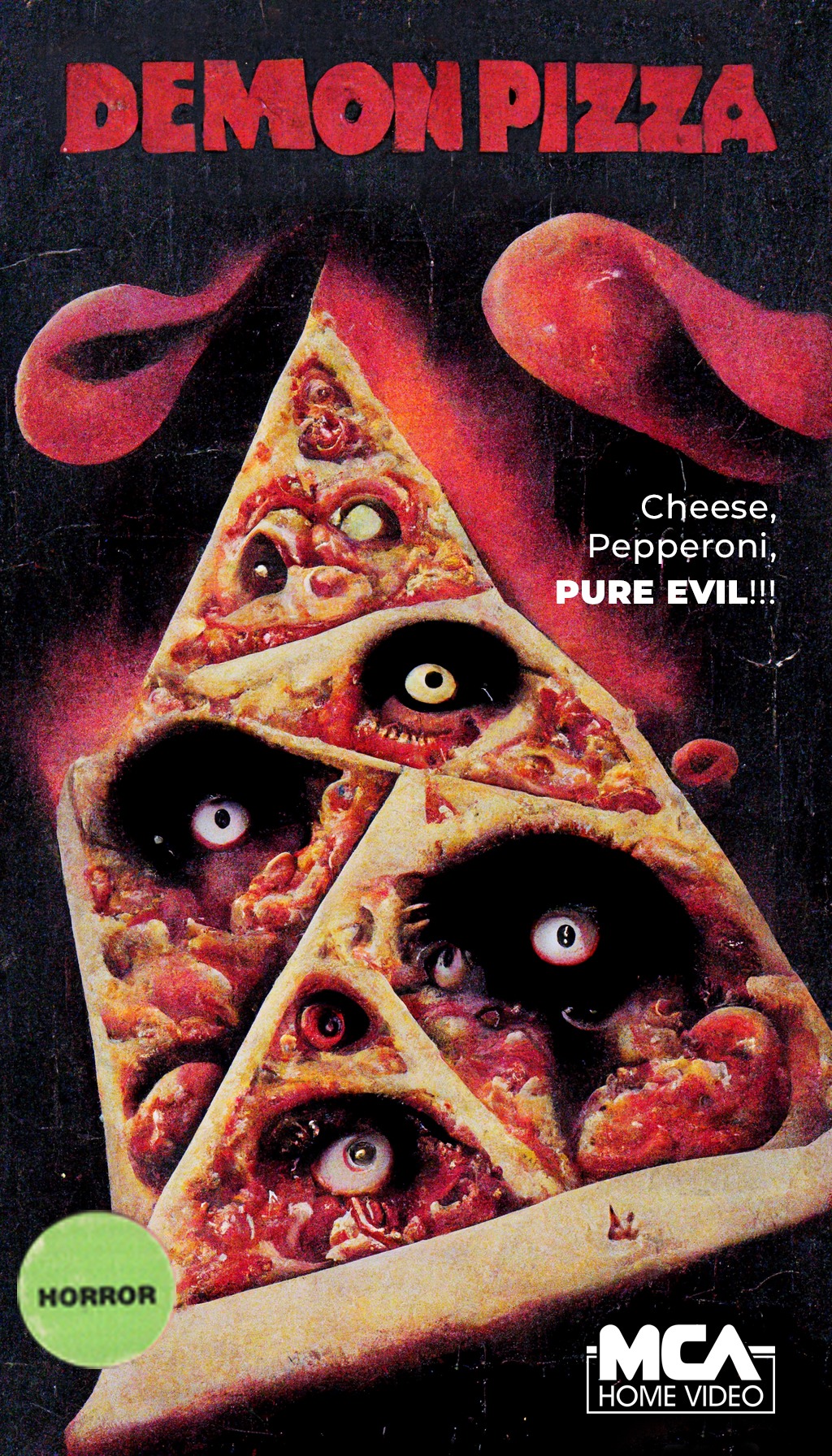 AI-generated 80's and 90's horror VHS box covers