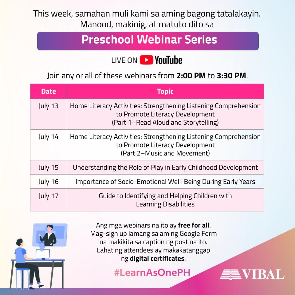 Vibal Group - This week, join Vibal's Preschool Webinar... | Facebook