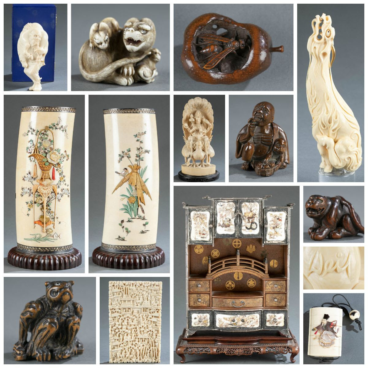 These netsuke were made in Japan in the 18th and 19th centuries