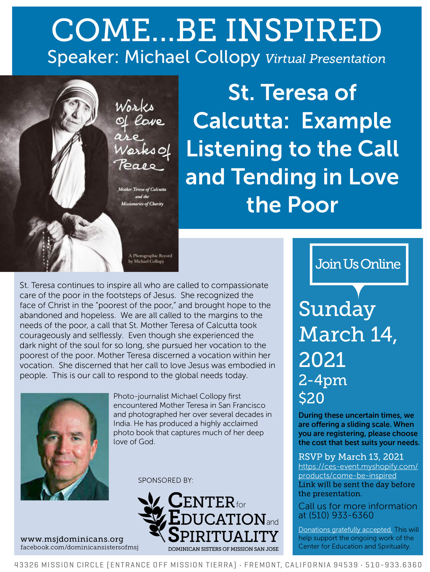 Come, be inspired!... - Dominican Sisters of Mission San Jose | Facebook