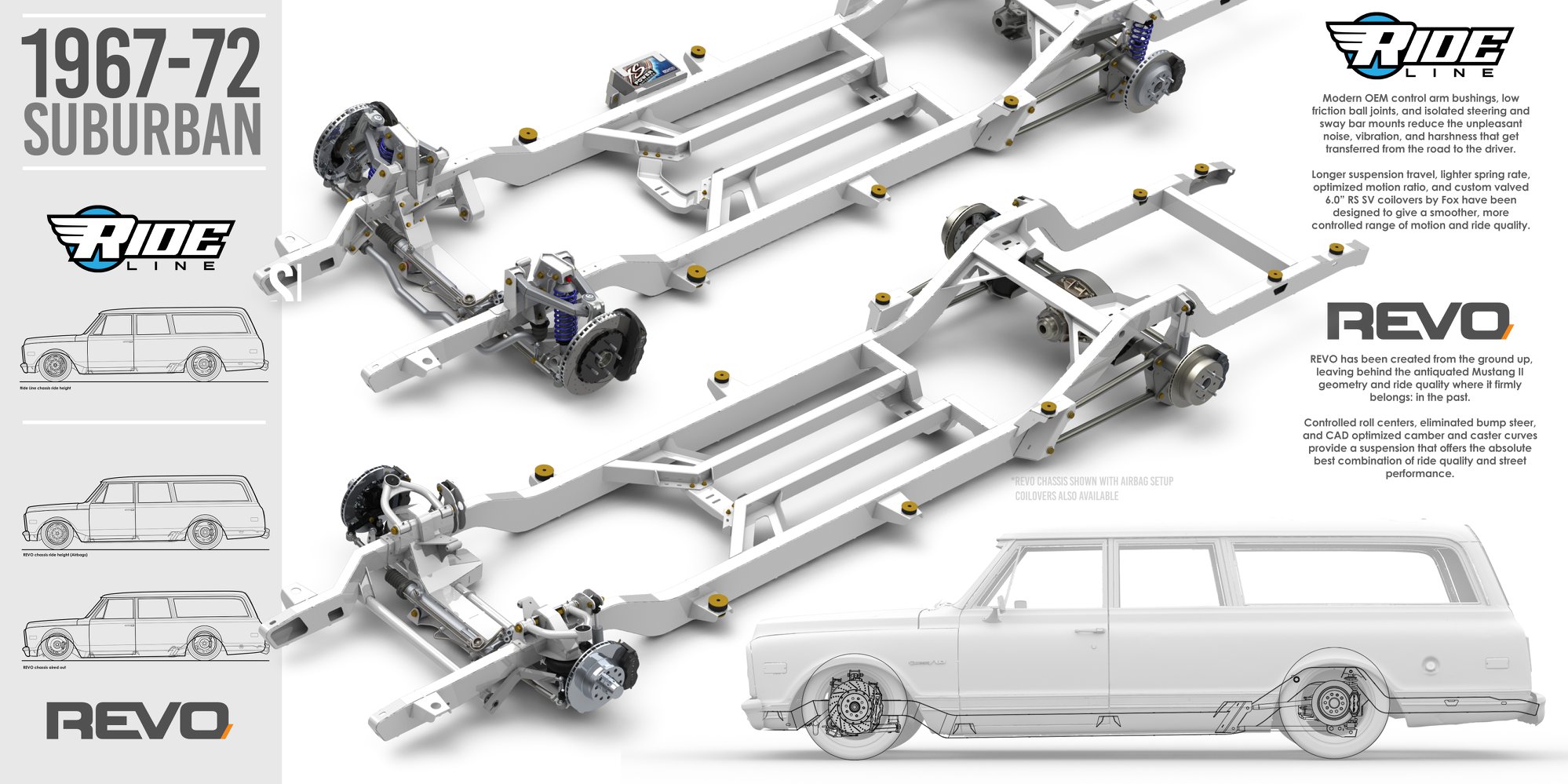 1967-72 Suburban full chassis options from Roadster Shop