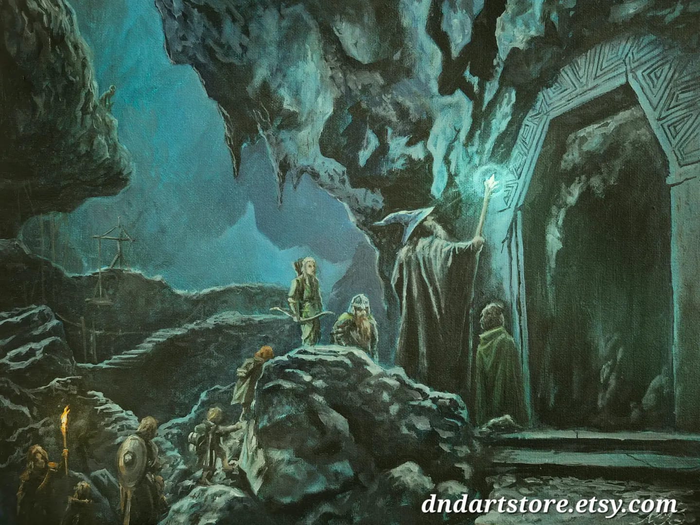 DM - My oil painting. Gandalf leads the Fellowship of the Ring in Moria ...