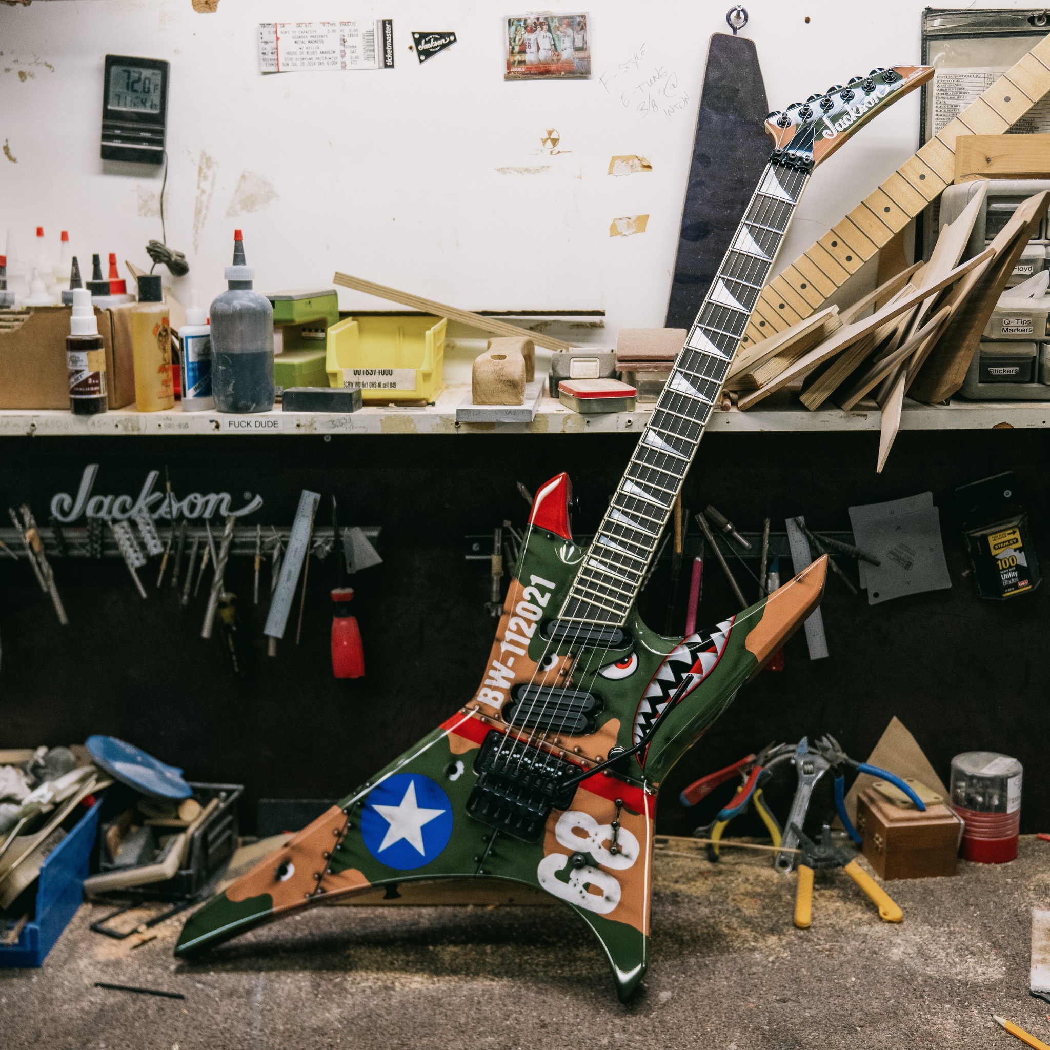 Check out this Jackson Custom Shop Warbird Warrior with a Flying