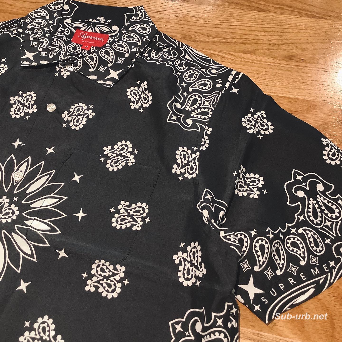 Supreme Bandana Silk S/S Shirt Black S