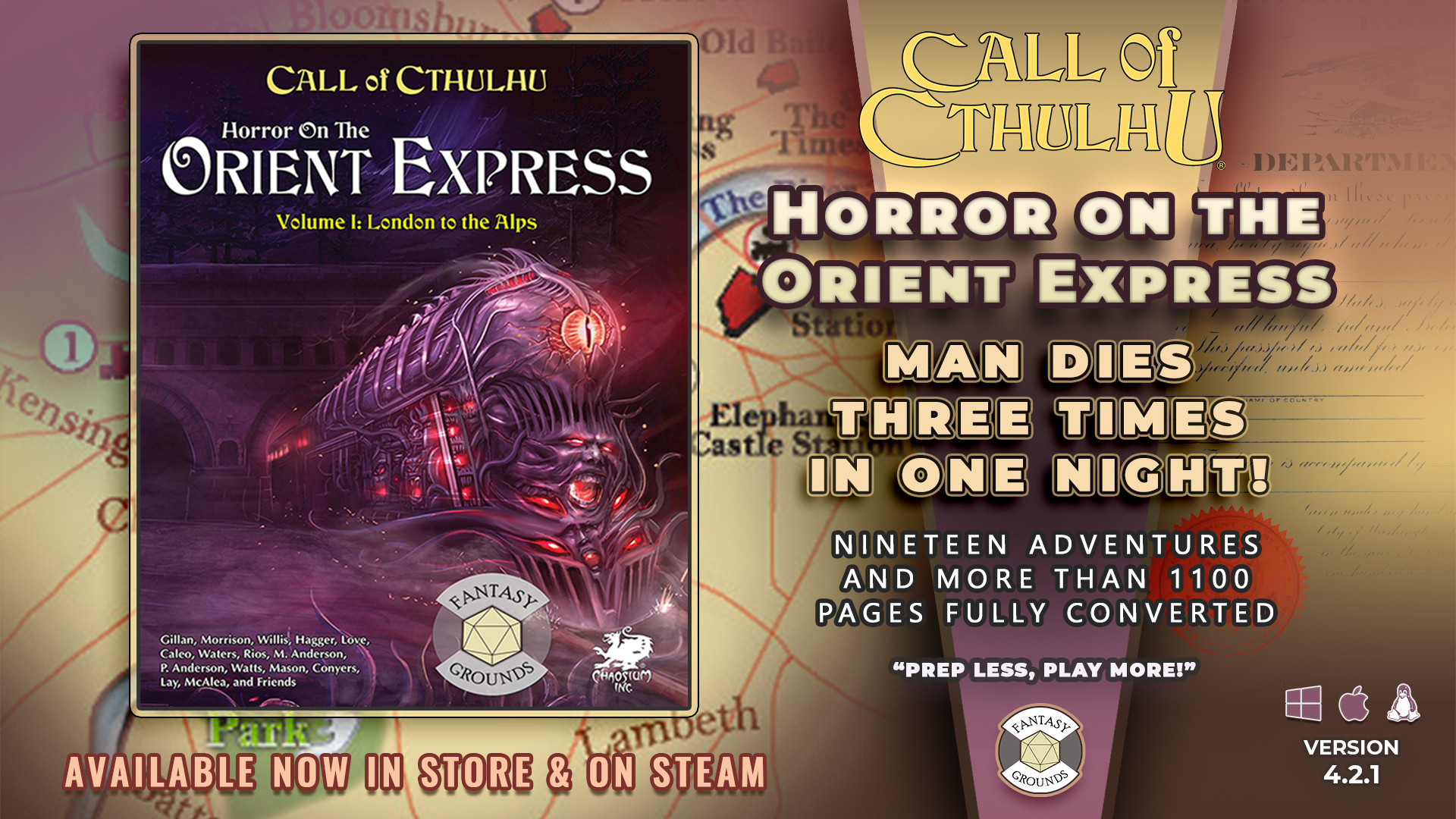 Fantasy Grounds - New Release Horror on the Orient Express...