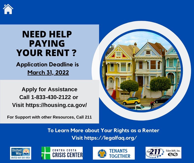 If you or someone you know need help paying rent call 1-888-430-2122 or ...