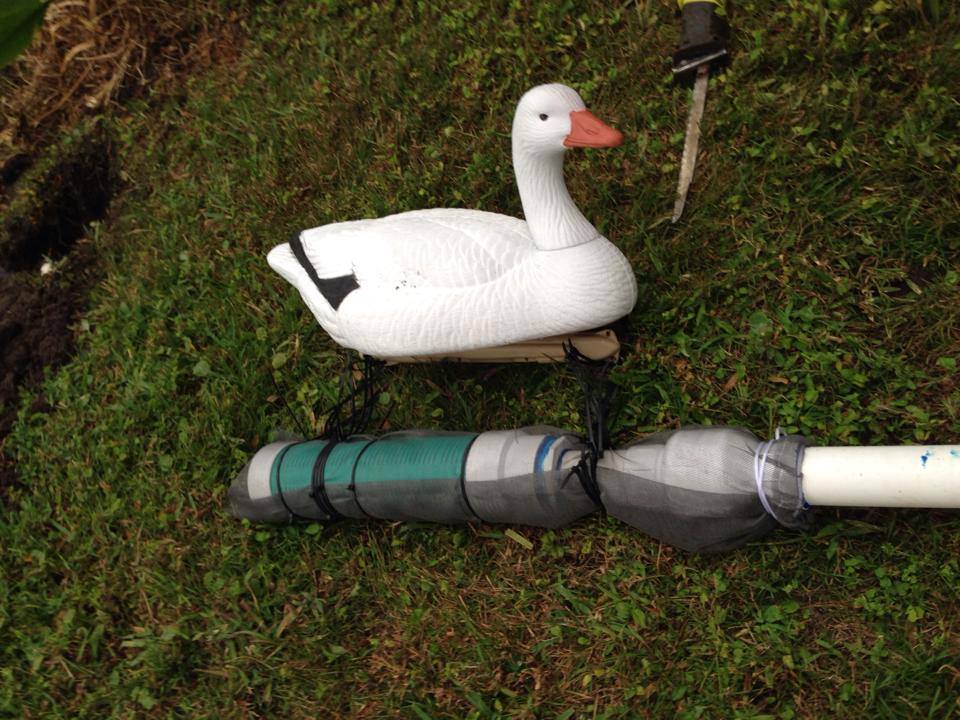 McCoy - New lake intake filter with a floating duck to hold it in place ...