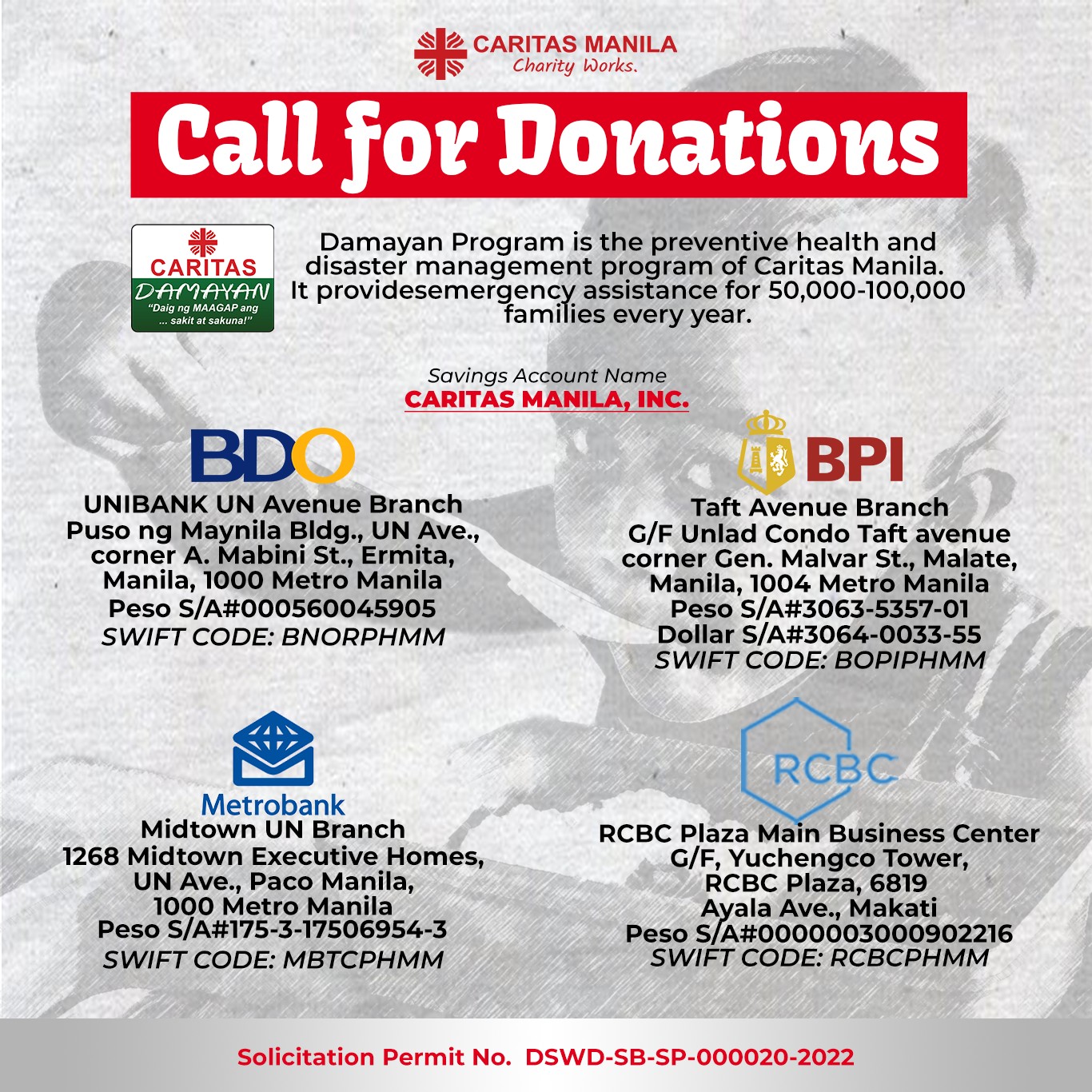 Caritas Manila - | Call for Donations: Damayan Program