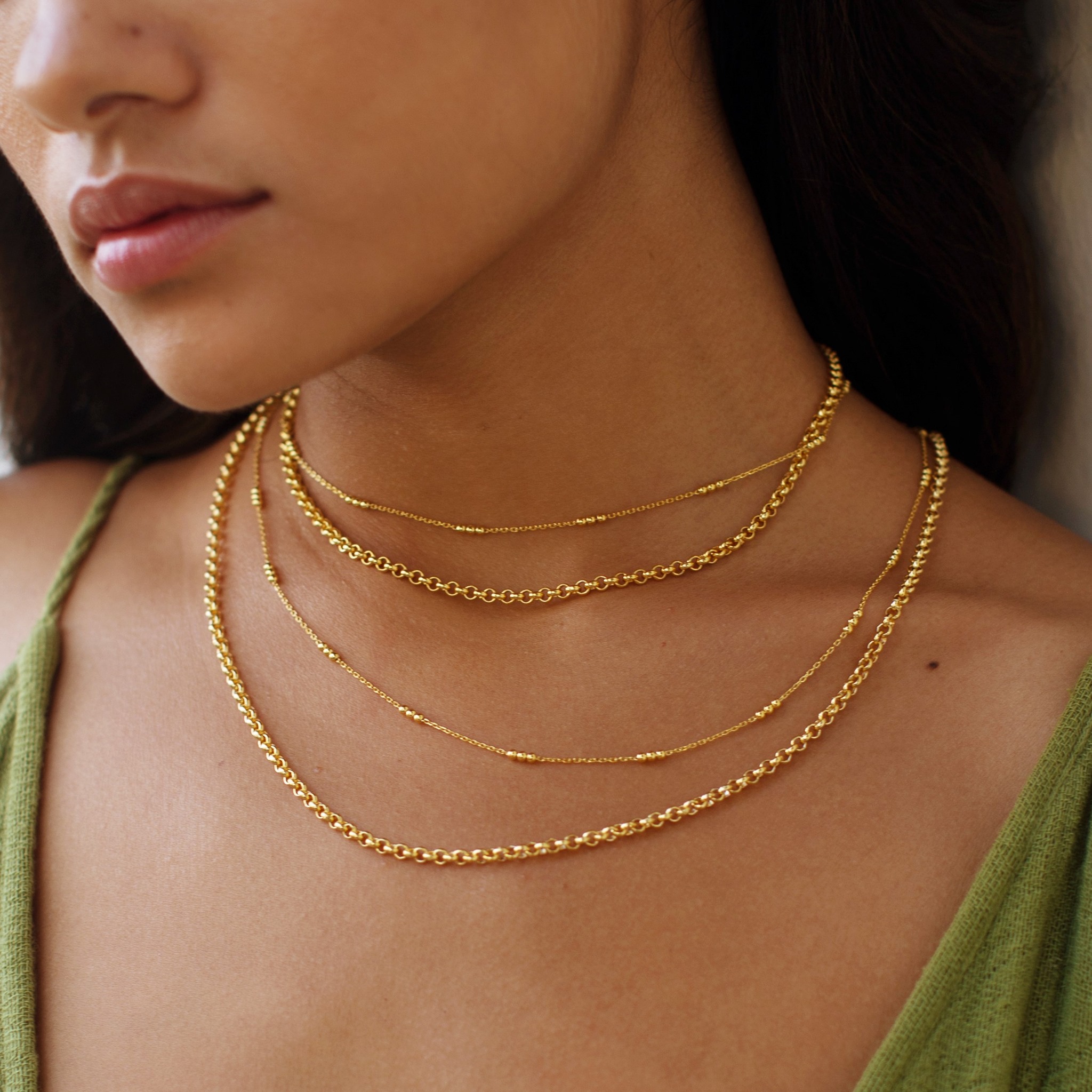 monica vinader Triple Beaded Chain ネックレス