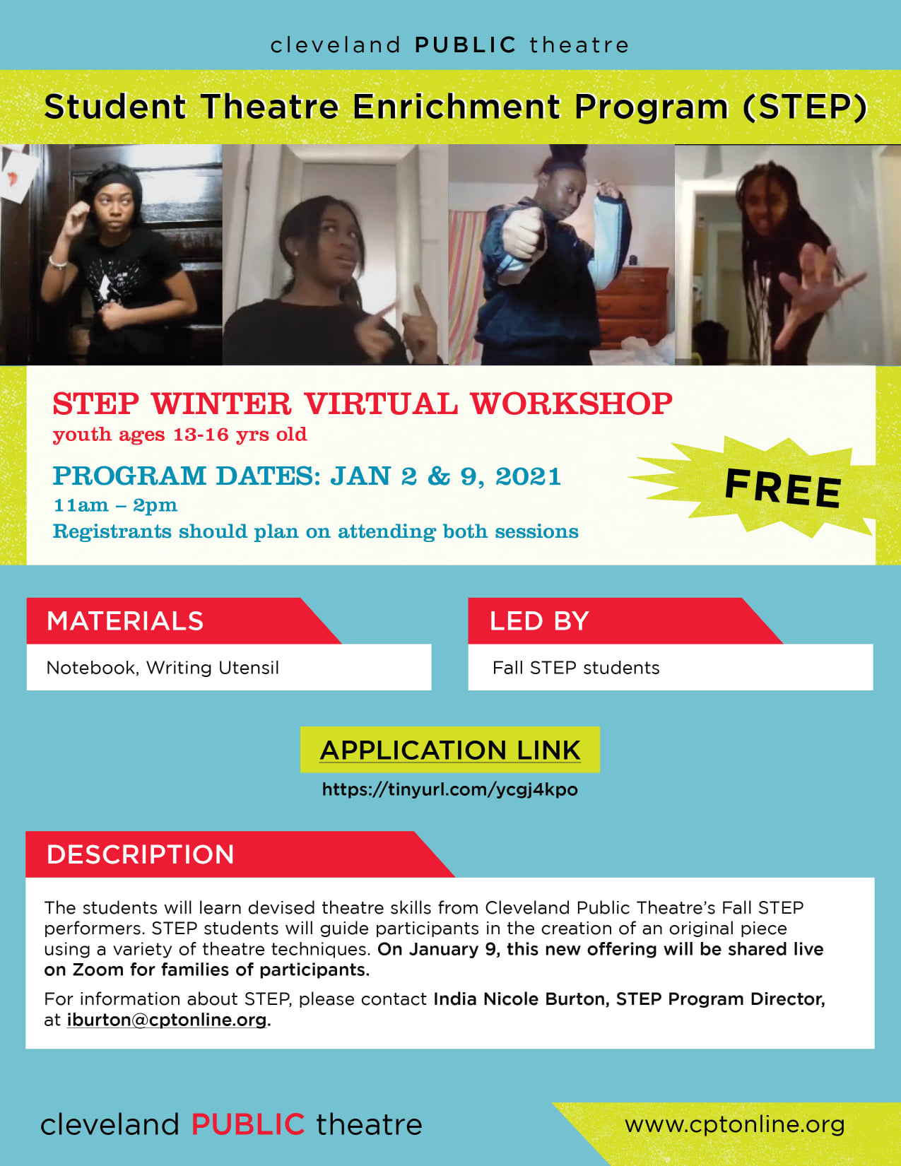 STEP - Cleveland Public Theatre - Student Theatre Enrichment Program ...