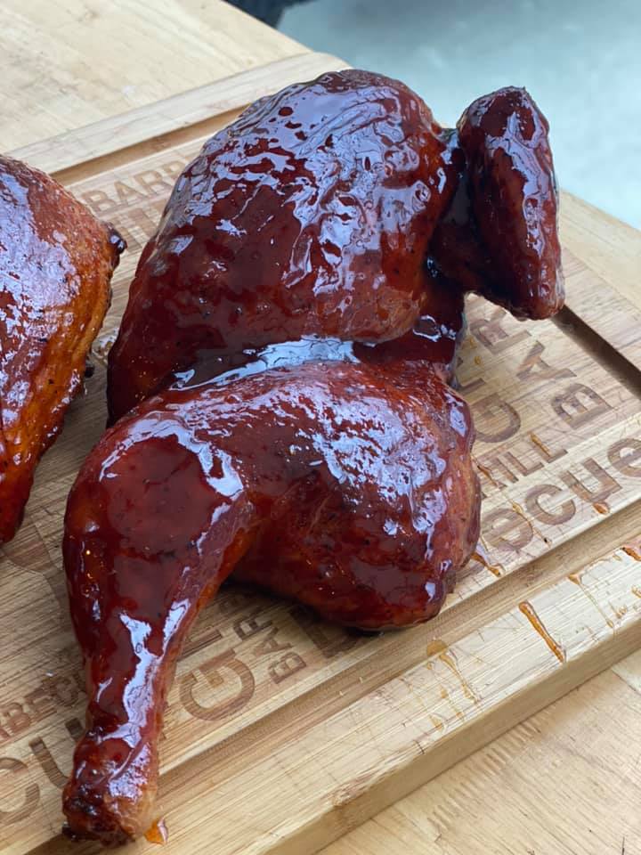 Diva Q - My Cajun butter injected chicken halves are so...