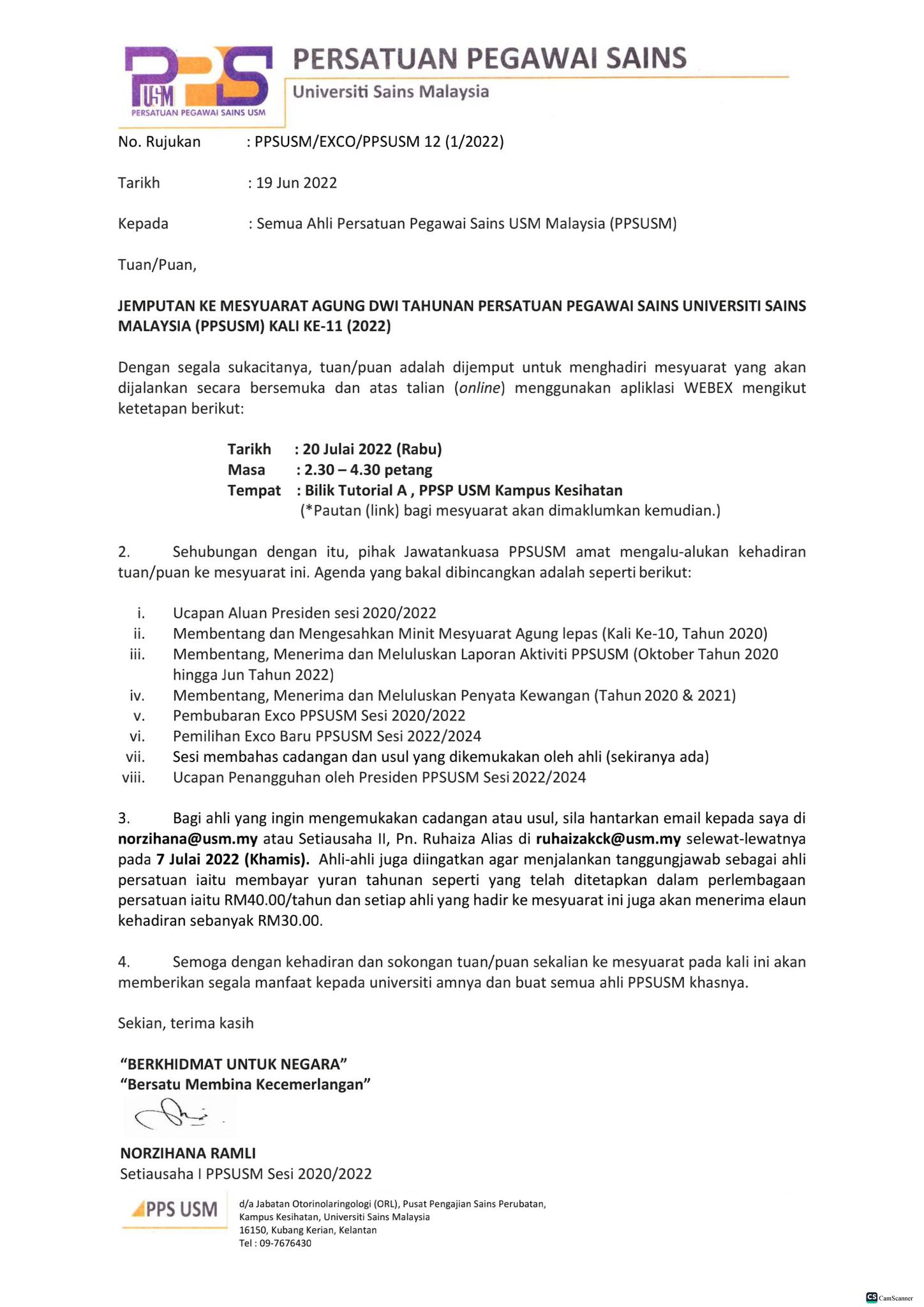 Kepada... - Persatuan Pegawai Sains USM Malaysia (PPSUSM) | Facebook