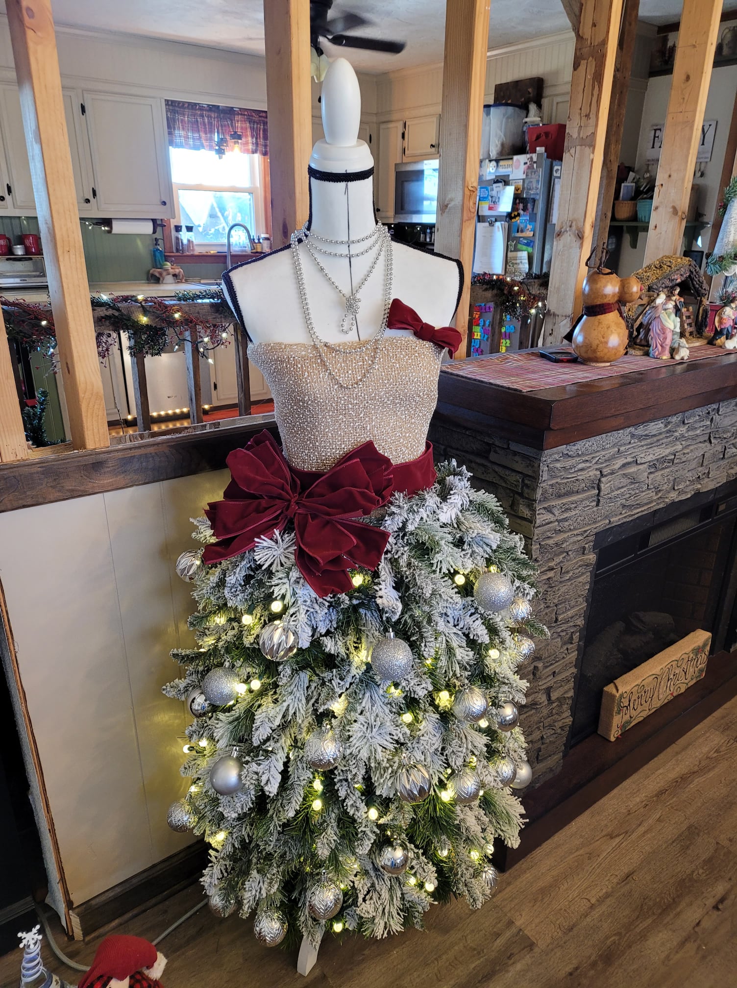 dress shaped christmas tree Nate Size:UK 12-14 lit LED lights emit s_pf_sel_pricedrop_260827 White Bachelorette Party Dresses Sam's club