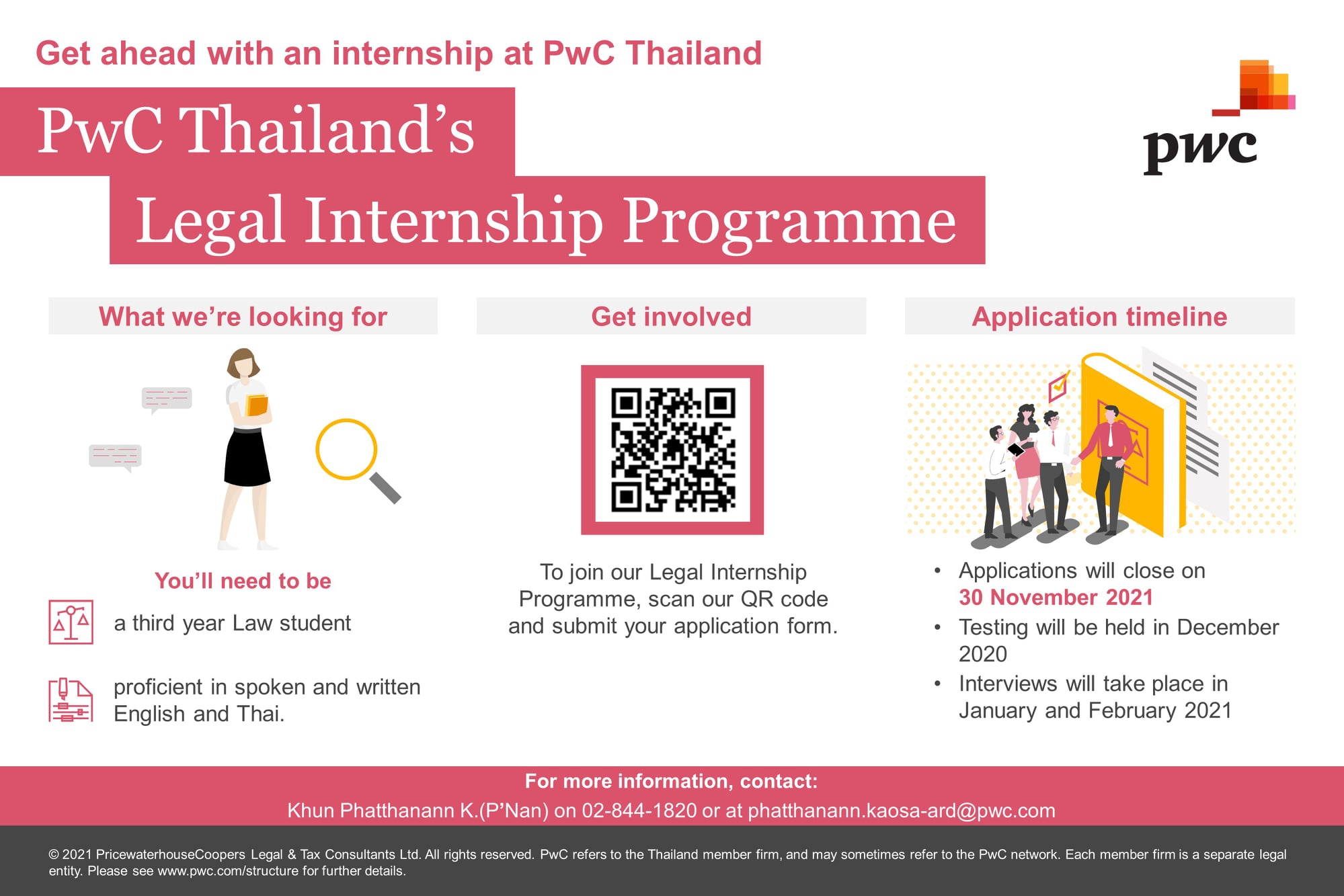 PwC - Here's your chance to become a PwC Thailand legal intern. Come ...
