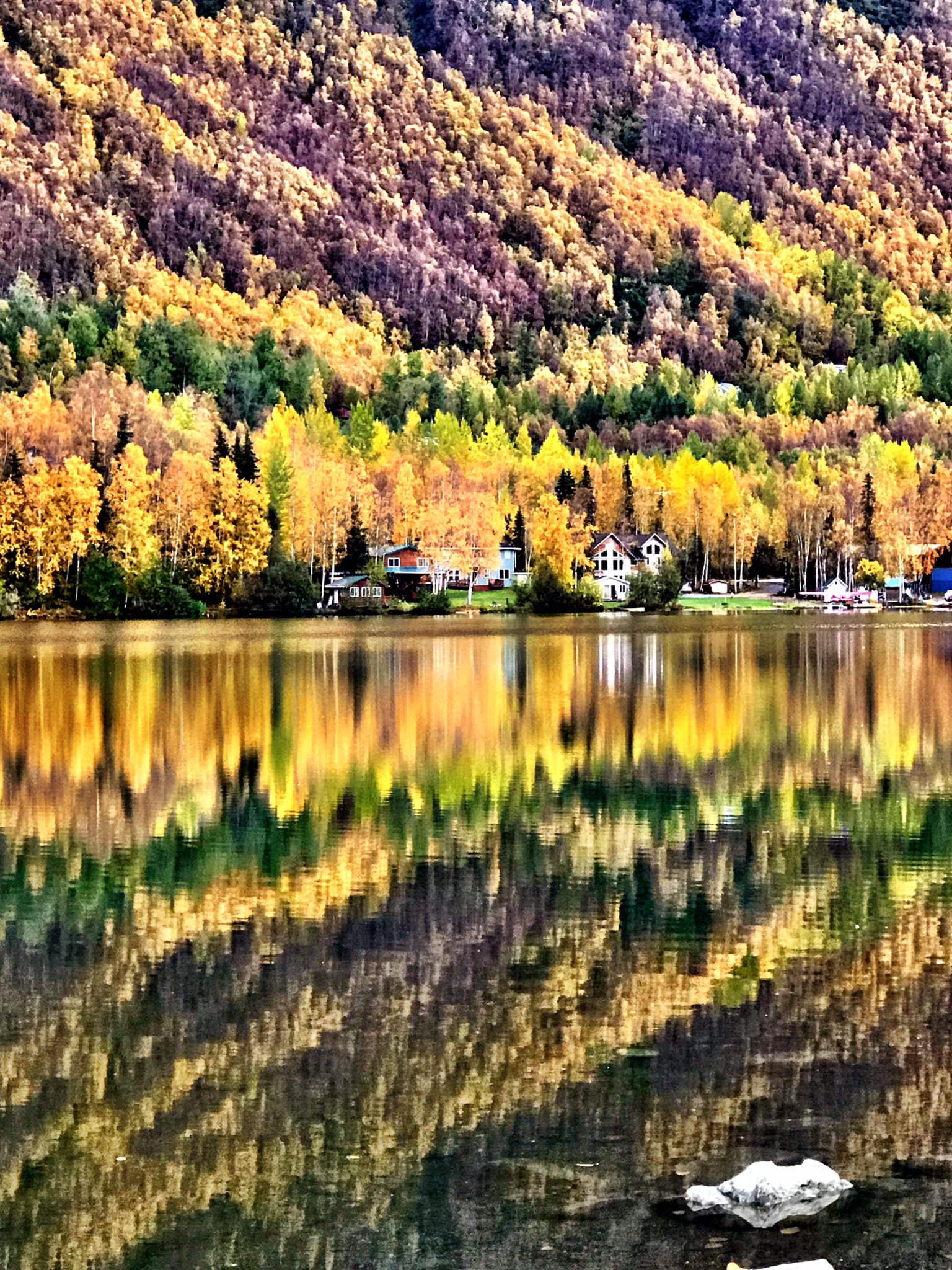 Mirror lake reflections in Alaska