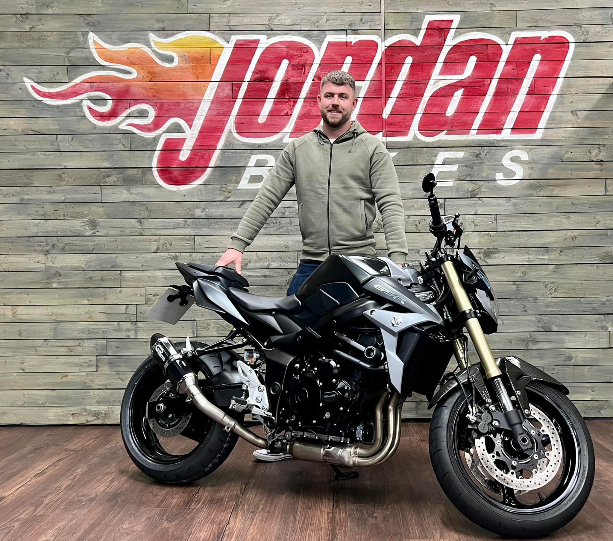 Dan came in to view this stealthy black Suzuki GSR750, today he