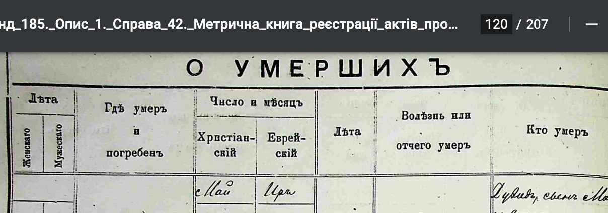 What is the translation of Pesach Poberezhsky's death record from