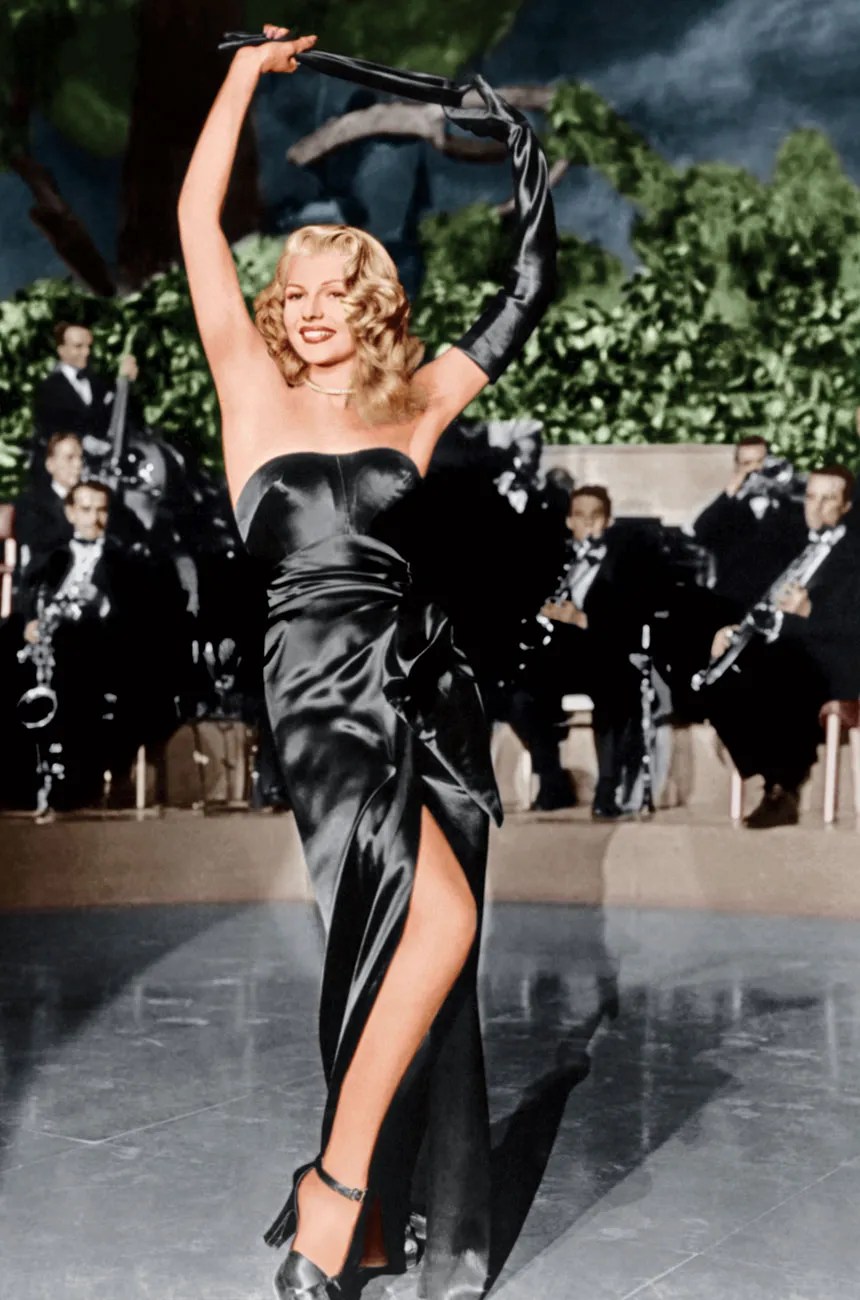 Rita Hayworth's Most Iconic Film Dresses ✨ Few stars defined Hollywood glamour like Rita Hayworth. From the elegant gowns of Blood and Sand to the unforgettable silhouettes of Gilda, her costumes helped