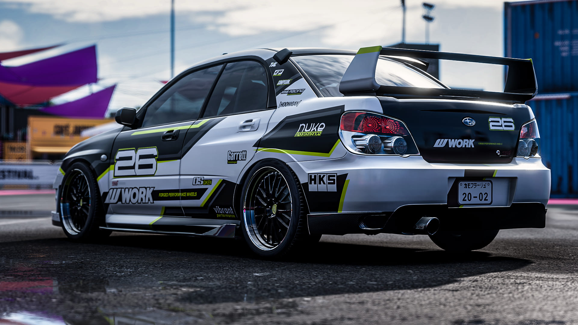 Hello Kitty painted on Subaru 2008 Impreza WRX STI in Forza Horizon 6