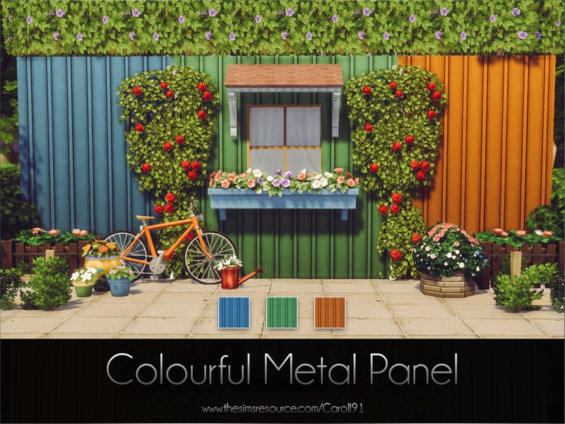 The Sims Resource - #TS4 - Colorful Metal Panel by Caroll91 http://www ...