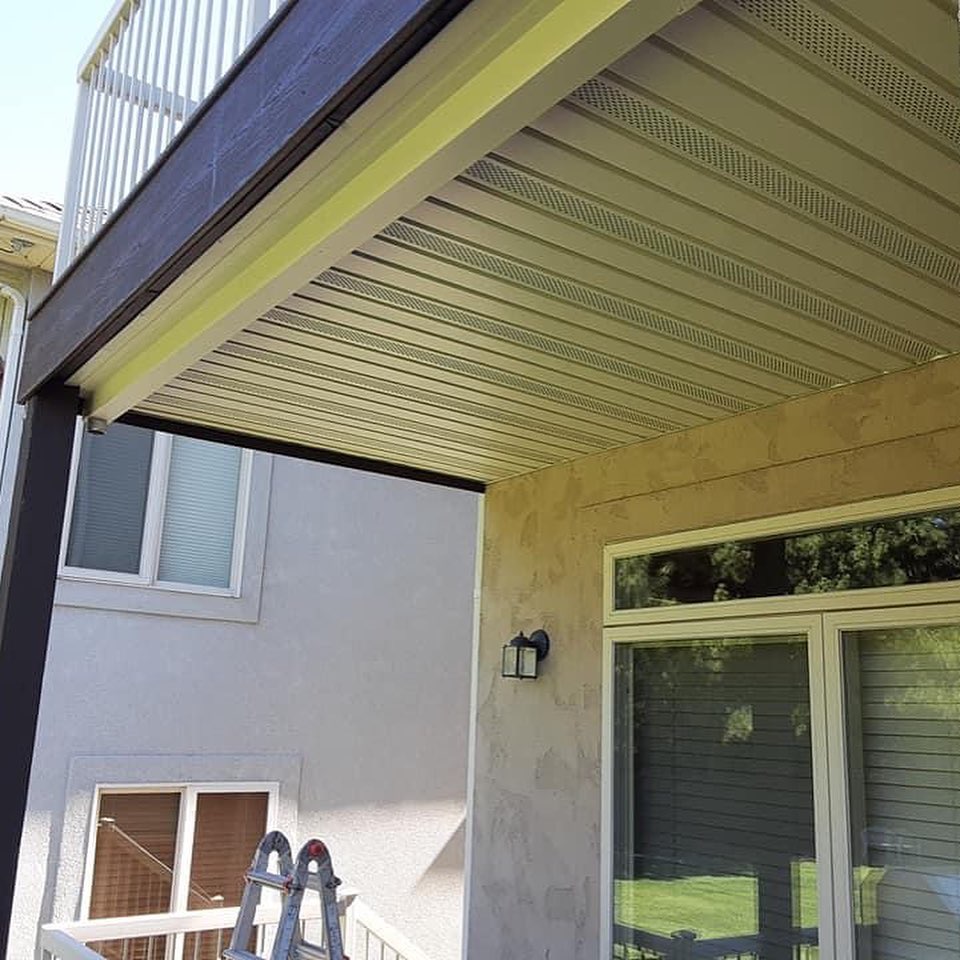 Ace Gutter Inc. - New soffit ceiling under multiple decks...