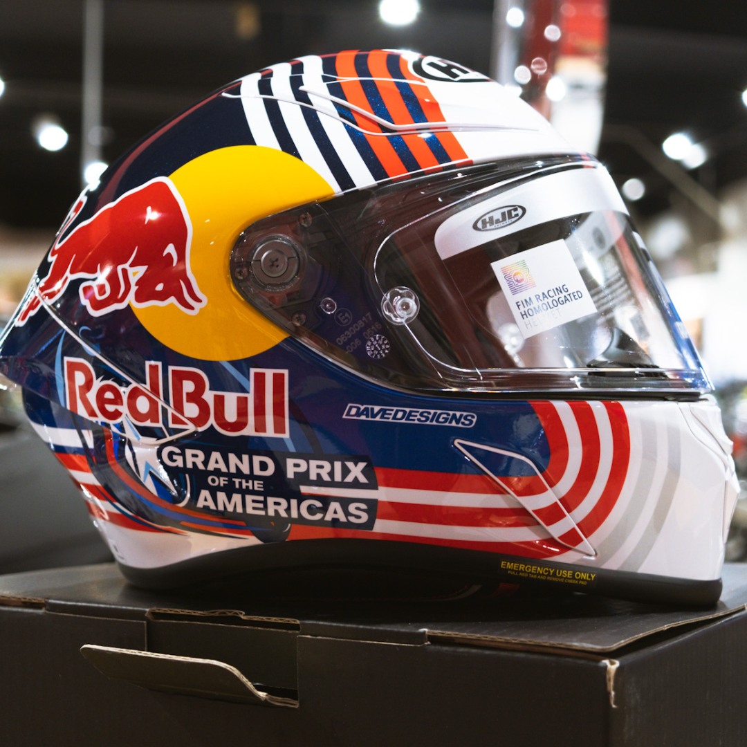 Check out the HJC RPHA 1N Red Bull Austin GP Helmet! 😍 It looks