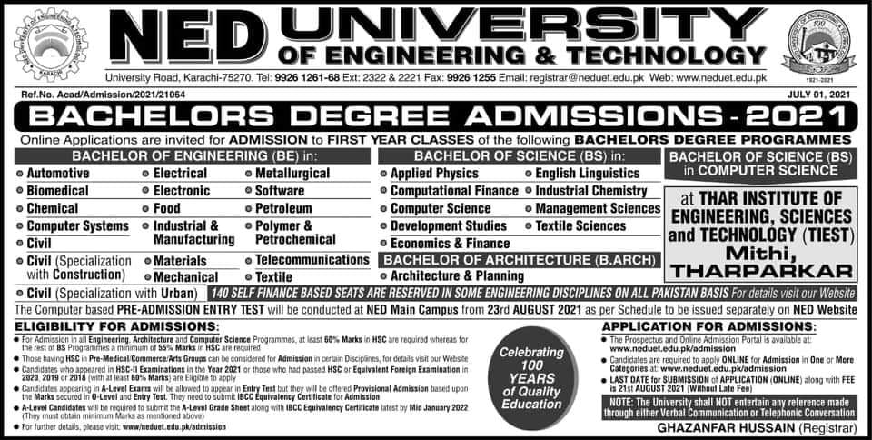 NED University OF Engineering and Tech. Karachi | Karachi