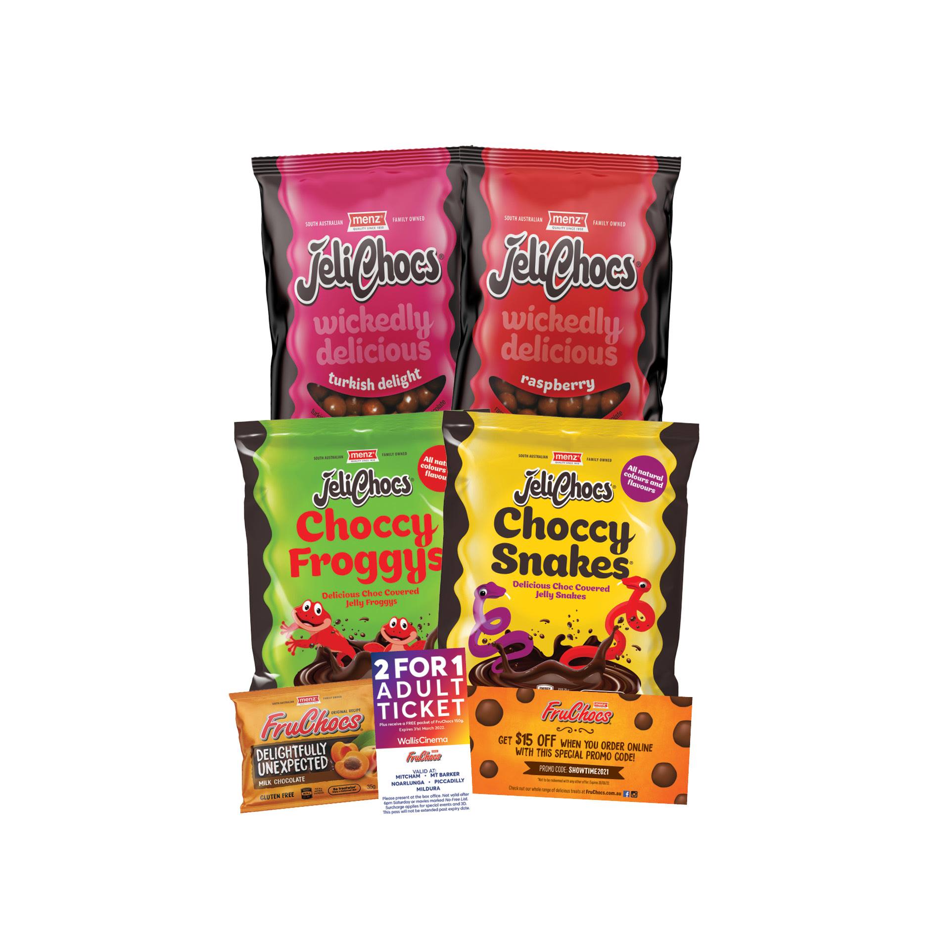 FruChocs - JeliChocs Show Bag ~ $15 save 70% 1 x Menz JeliChocs ...