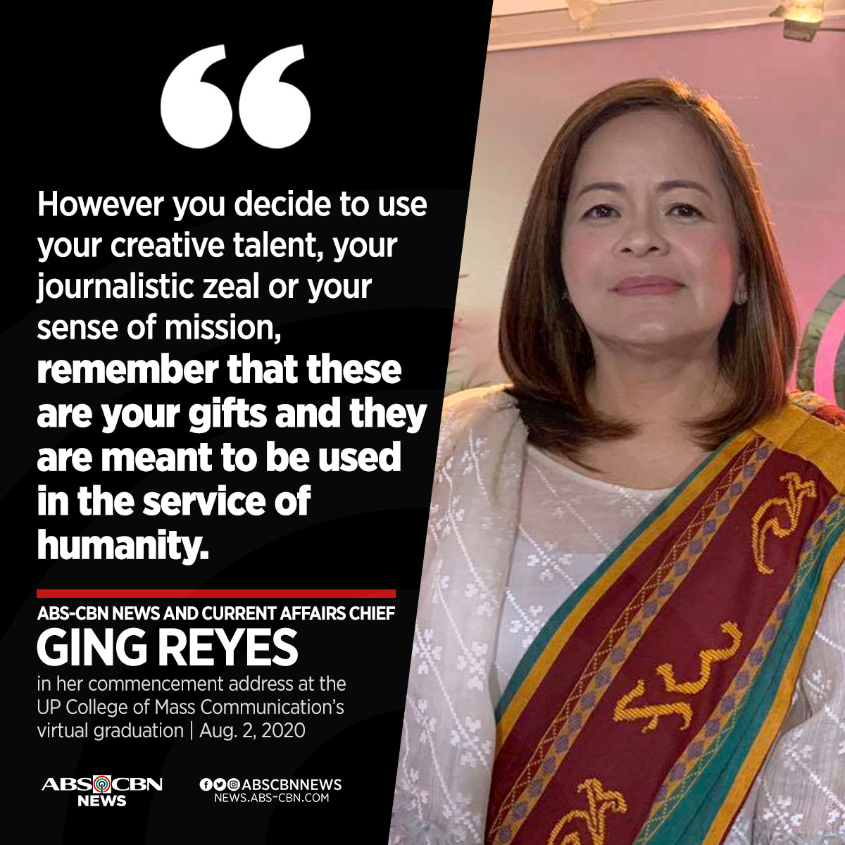 ABS-CBN - Inihayag ni ABS-CBN news chief Ging Reyes kung paano dapat ...