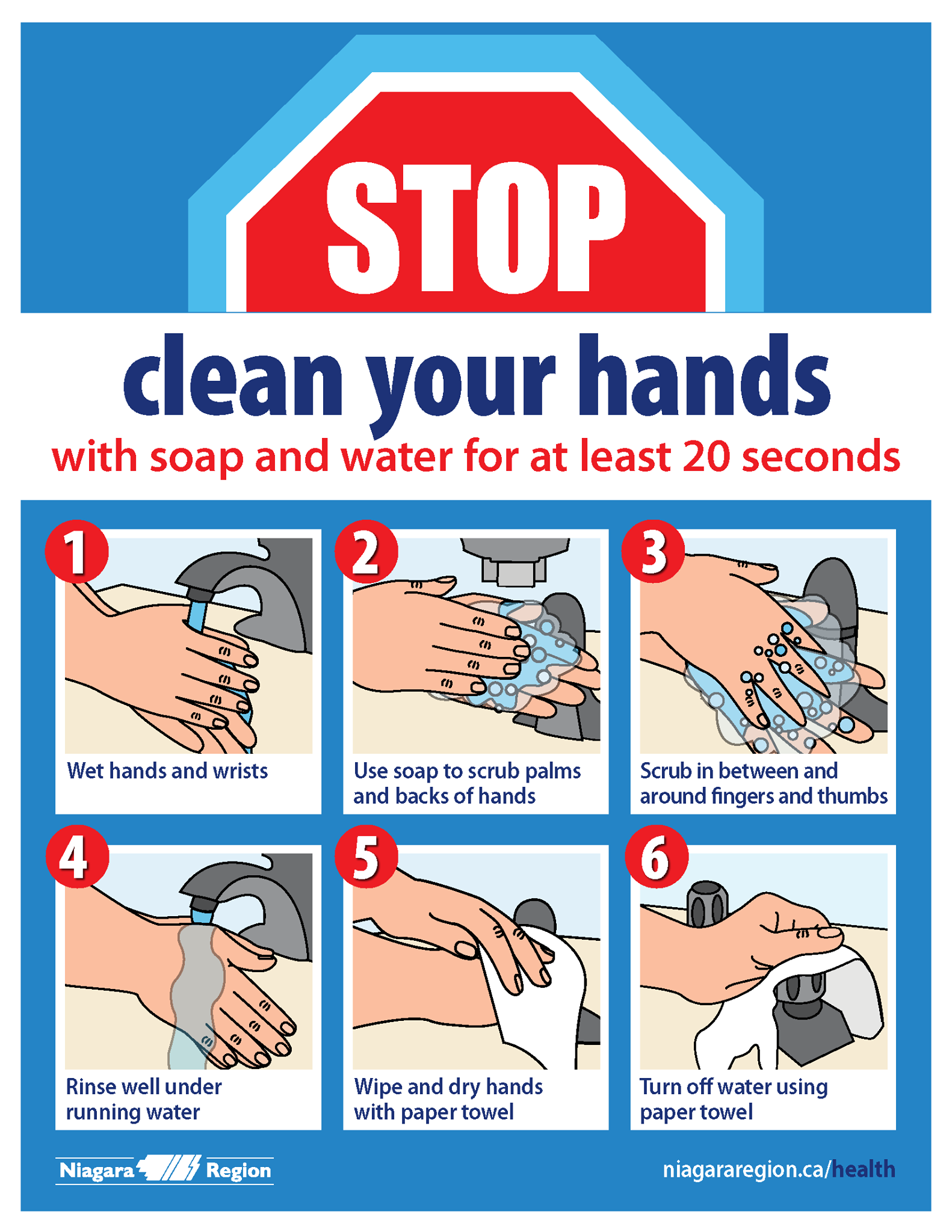 Niagara Region - STOP! Clean your hands. Hand washing... | Facebook