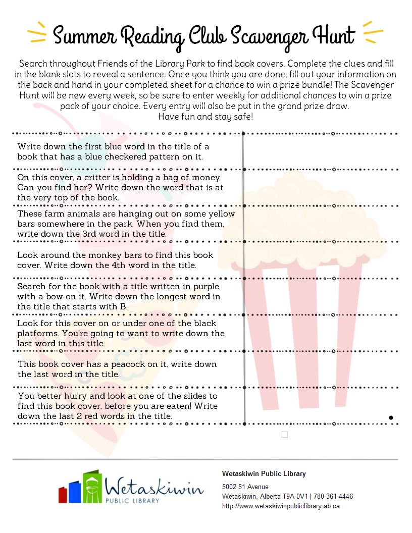 Our newest scavenger hunt is... - Wetaskiwin Public Library