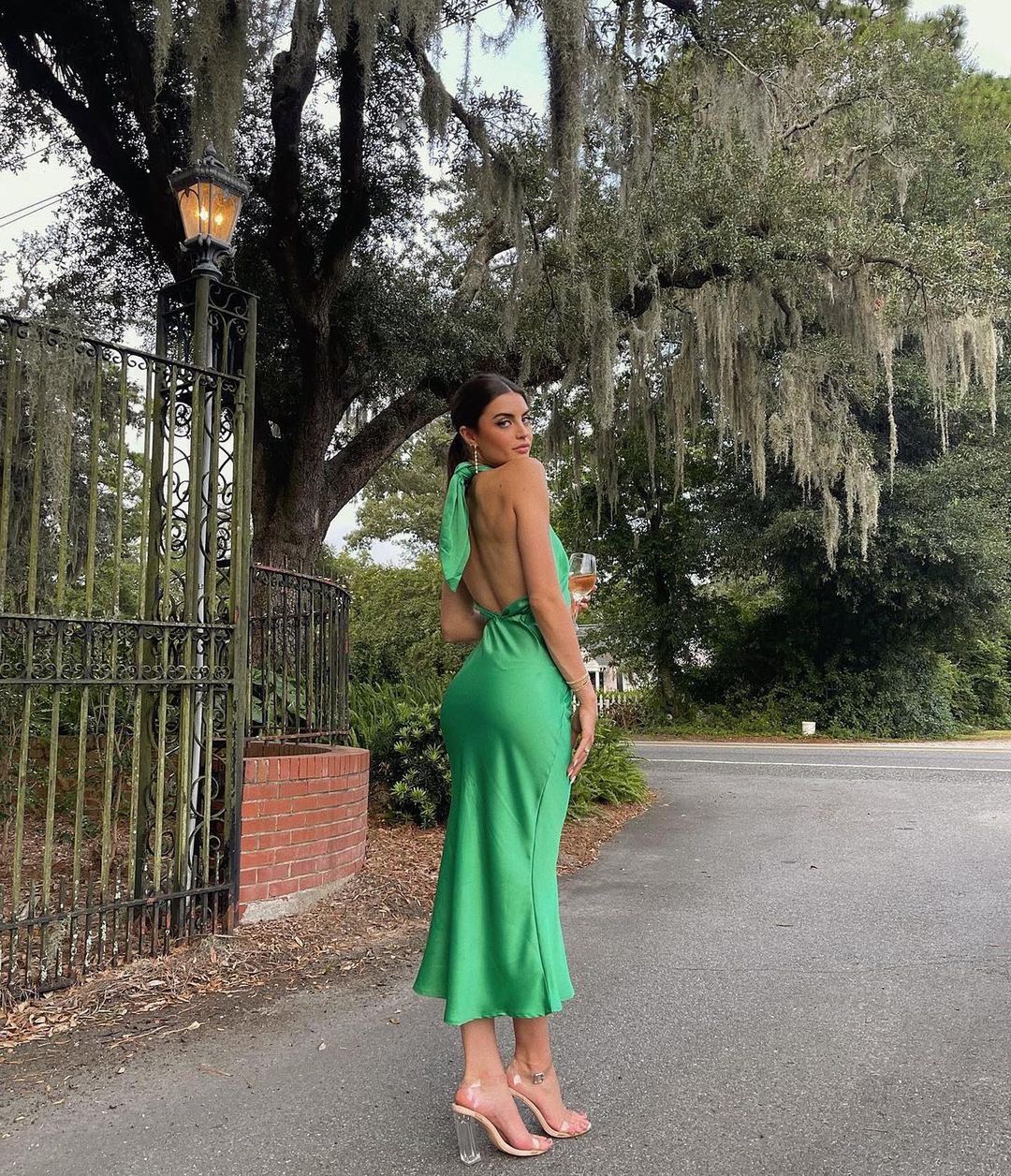 rachael kirkconnell green dress New obsession ✨ Babe @rachaelkirkconnell⁠ spotted in the must-have Hermosa Formal Green! ! rachael kirkconnell antebellum photos