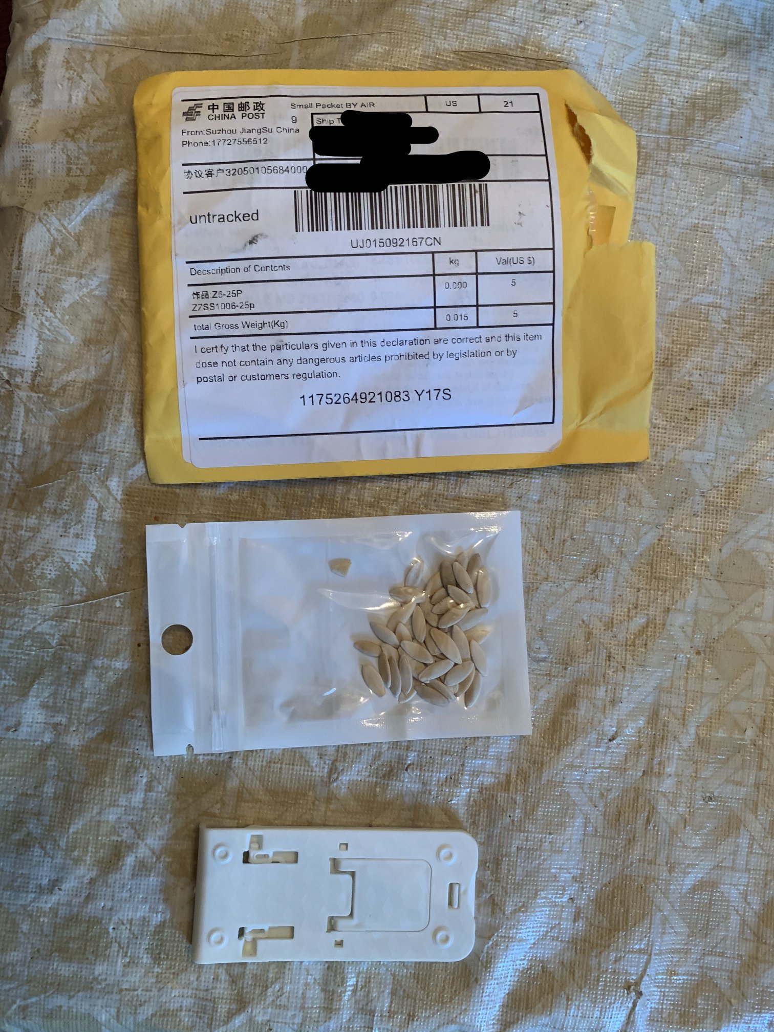 Unsolicited seeds are being sent by mail to Pennsylvania residents
