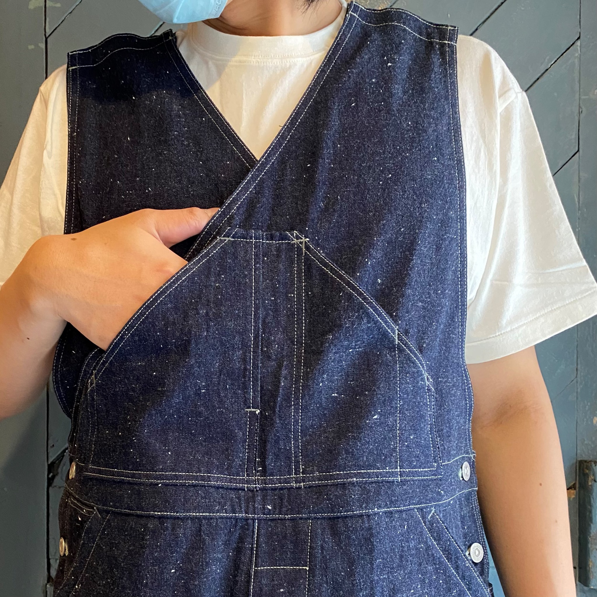 Old Joe Brand - Cross Shoulder Overall / Nep Indigo】 #oldjoebrand 