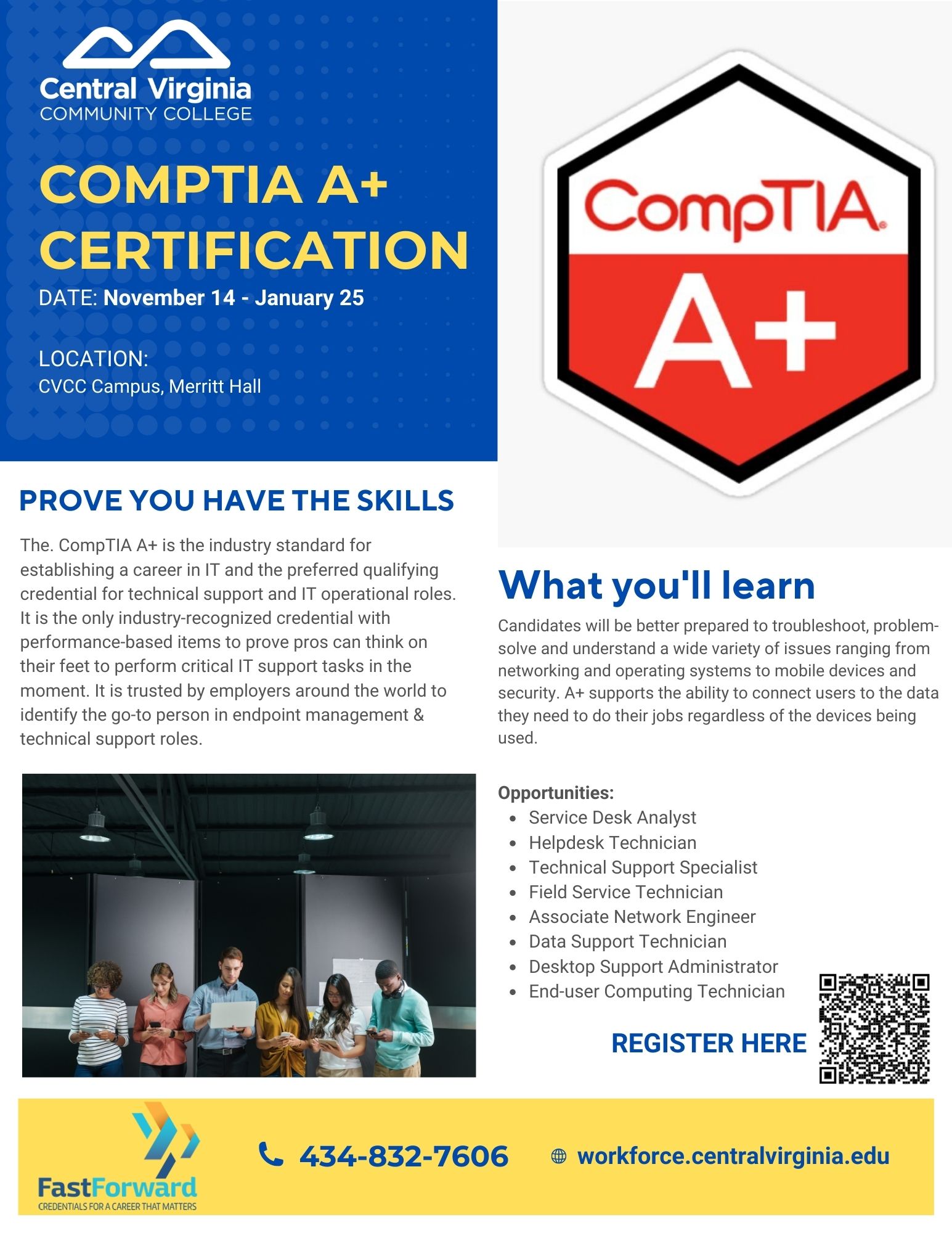 Central Virginia Community College - Get your CompTia A+ Certification ...