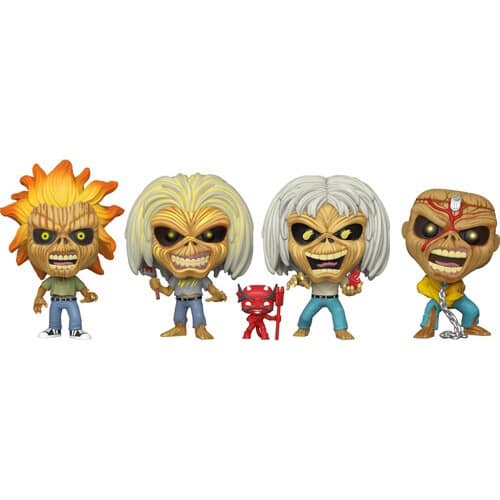 🚨PRE-ORDER: FUNKO POP! ROCKS: Iron Maiden - Eddie 4PK (Glow in