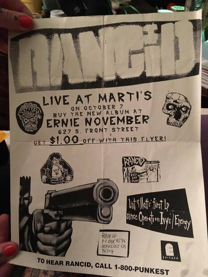 Rancid - Oct. 7, 1993. If you have any #Rancid flyers or ticket