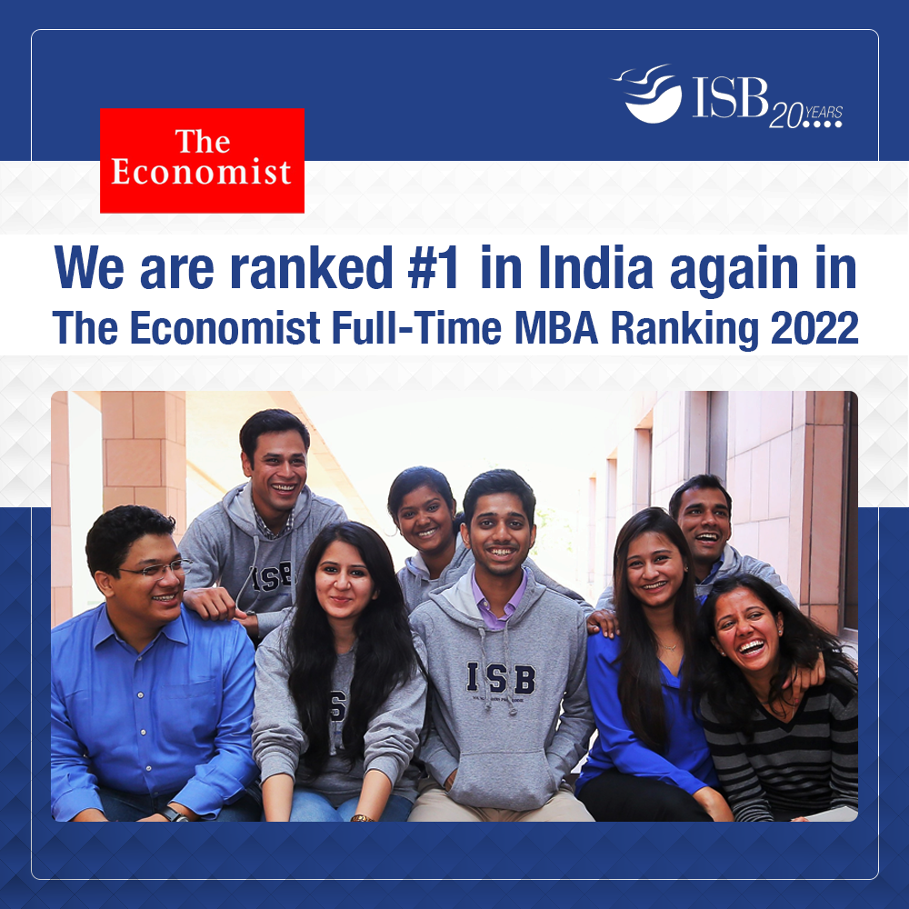 ISB is ranked #1 in India and... - Indian School of Business