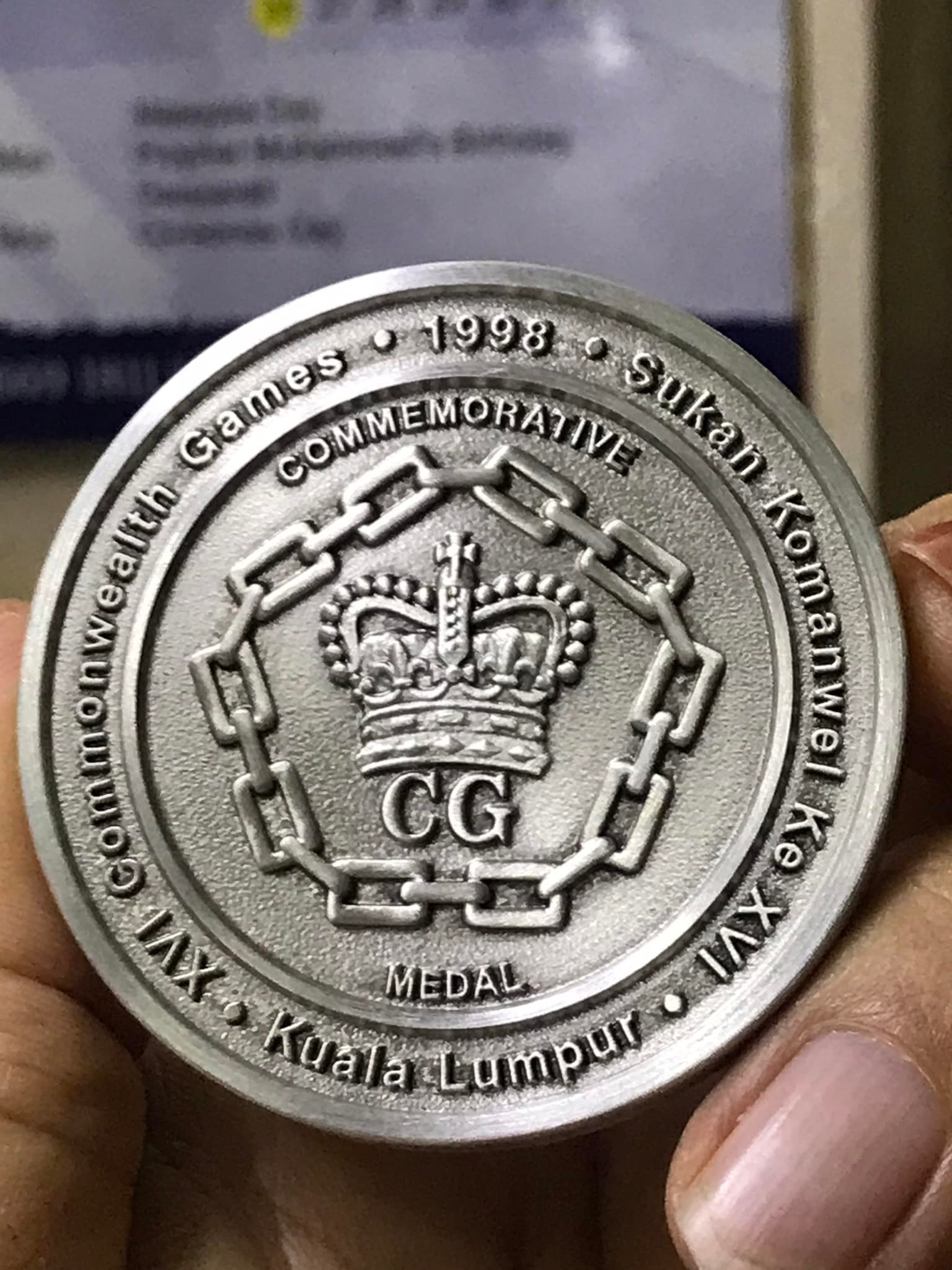 MALAYSIA 1998 SUKOM Commonwealth Games Pewter Medallions issued by
