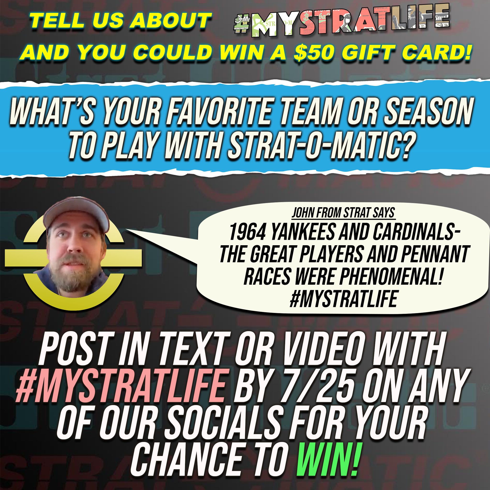 Get your #mystratlife posts in soon... - Strat-O-Matic Games
