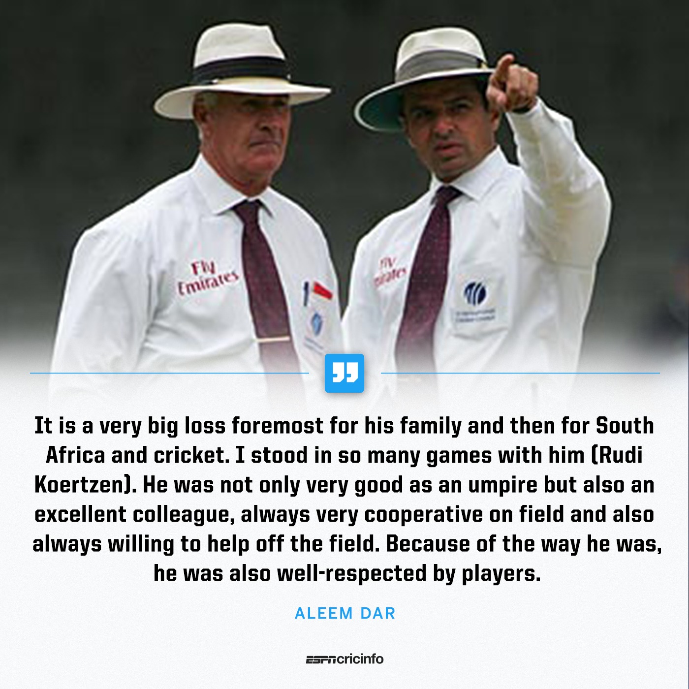 ESPNcricinfo - Aleem Dar pays tribute to his long-time umpiring ...