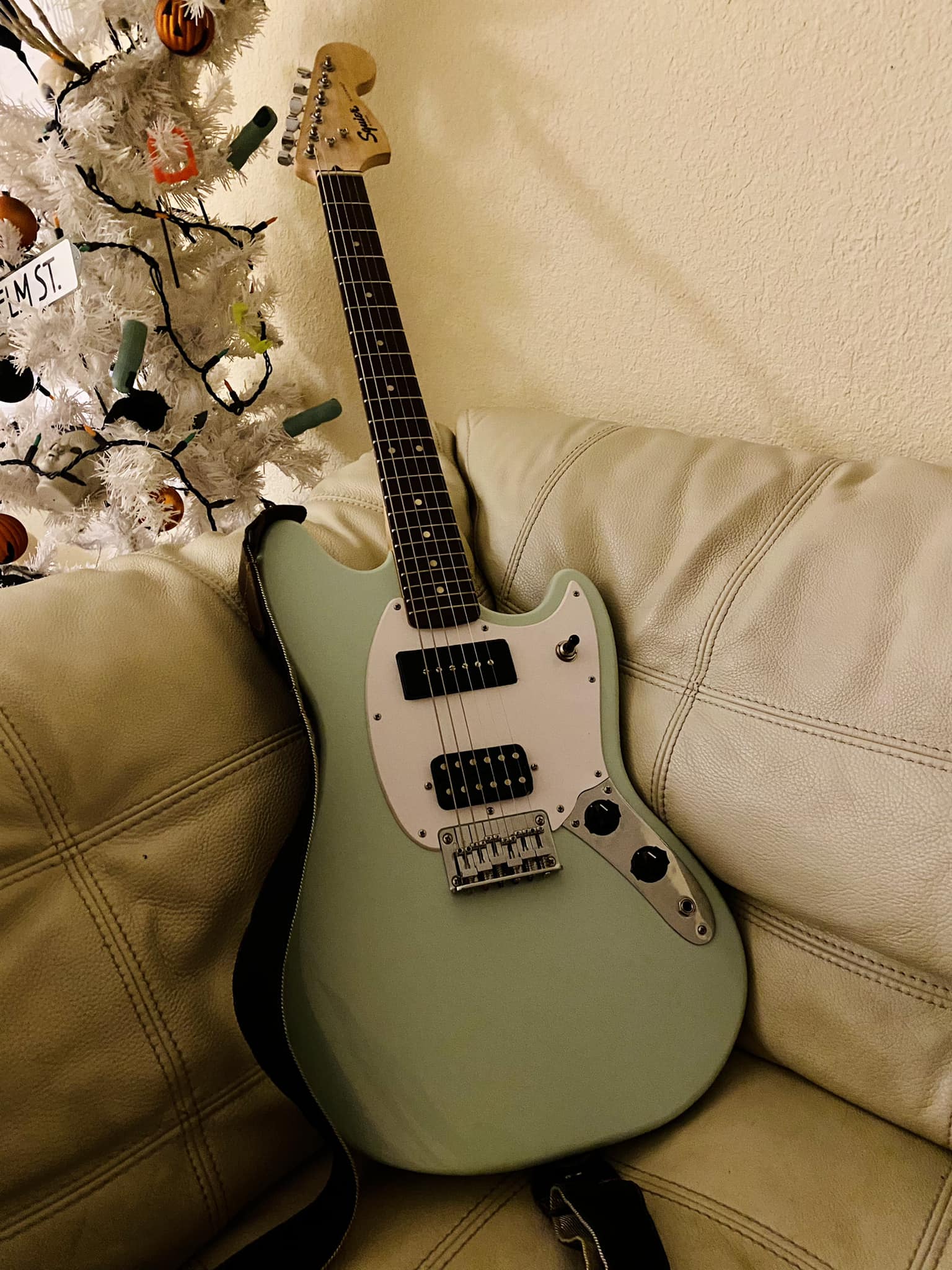 Here is my modded Squier Bullet Mustang I am planning to put some