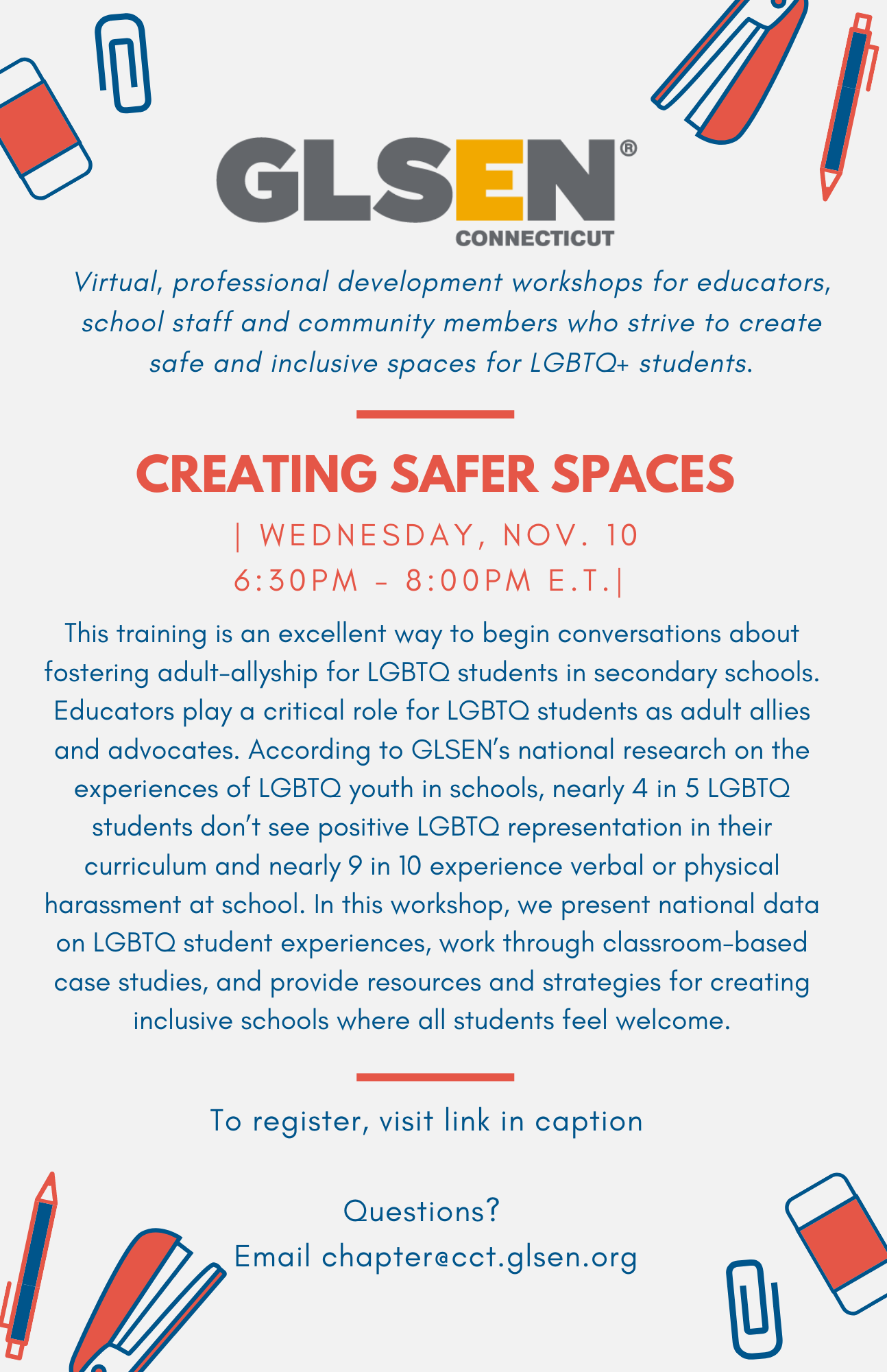 GLSEN - Join us on November 10th from 6:30p - 8:00p for a virtual ...