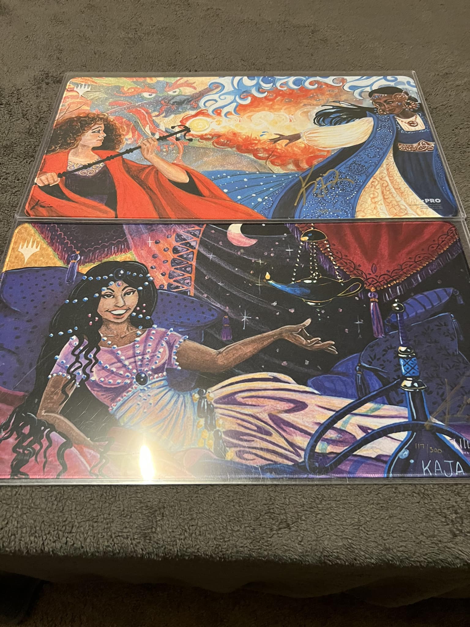 Kaja and Phil Foglio added to custom Magic playmat