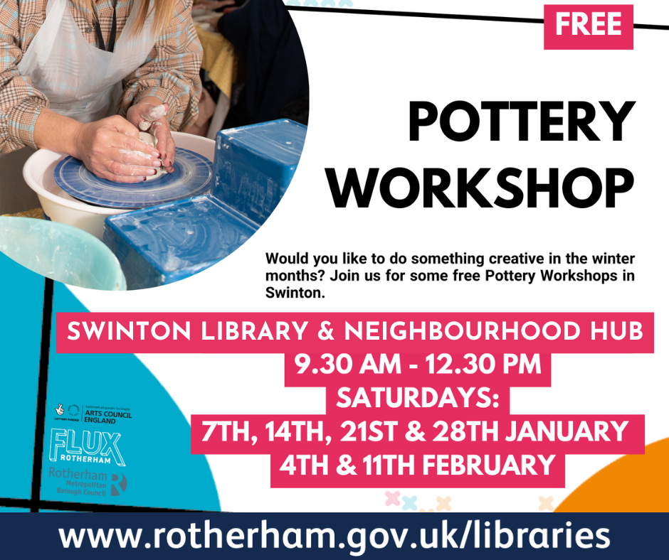 Rotherham - Free Pottery Workshop course at Swinton Library ...