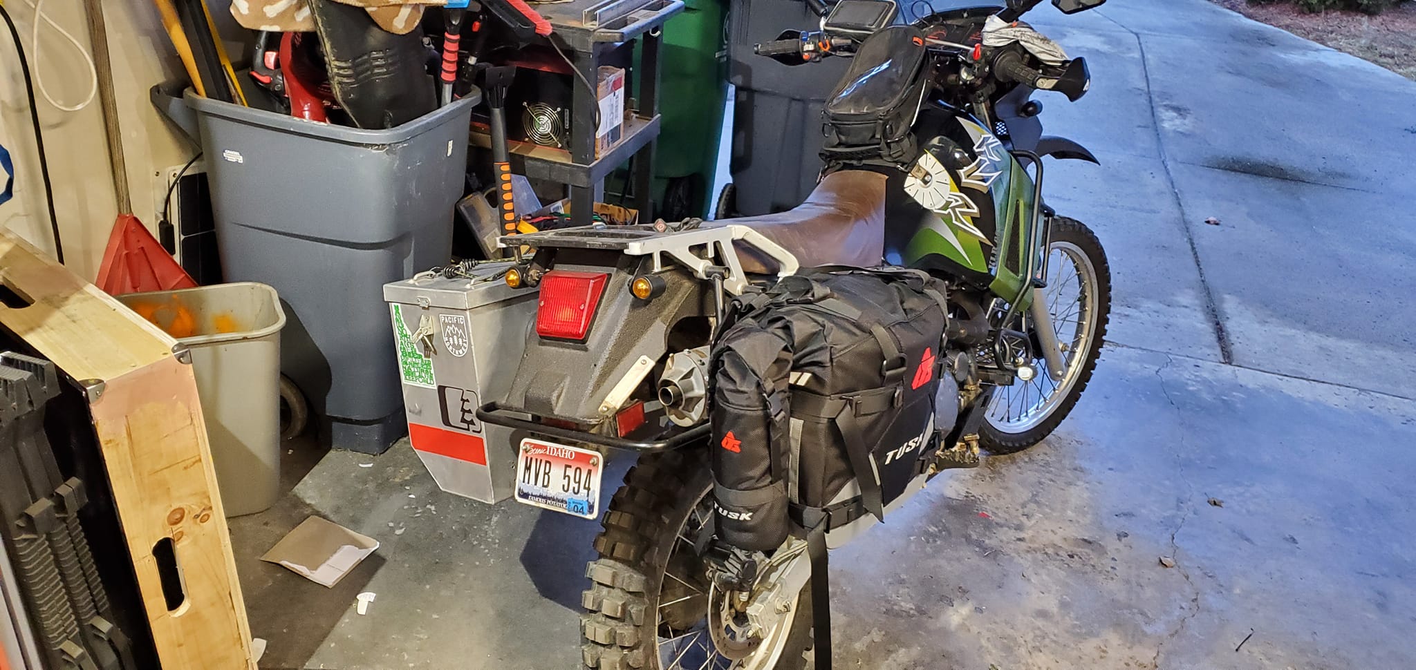 Tusk Pannier Rack Soft Luggage Mount w/RotopaX Mount and 1 gal. Fuel Pack Black