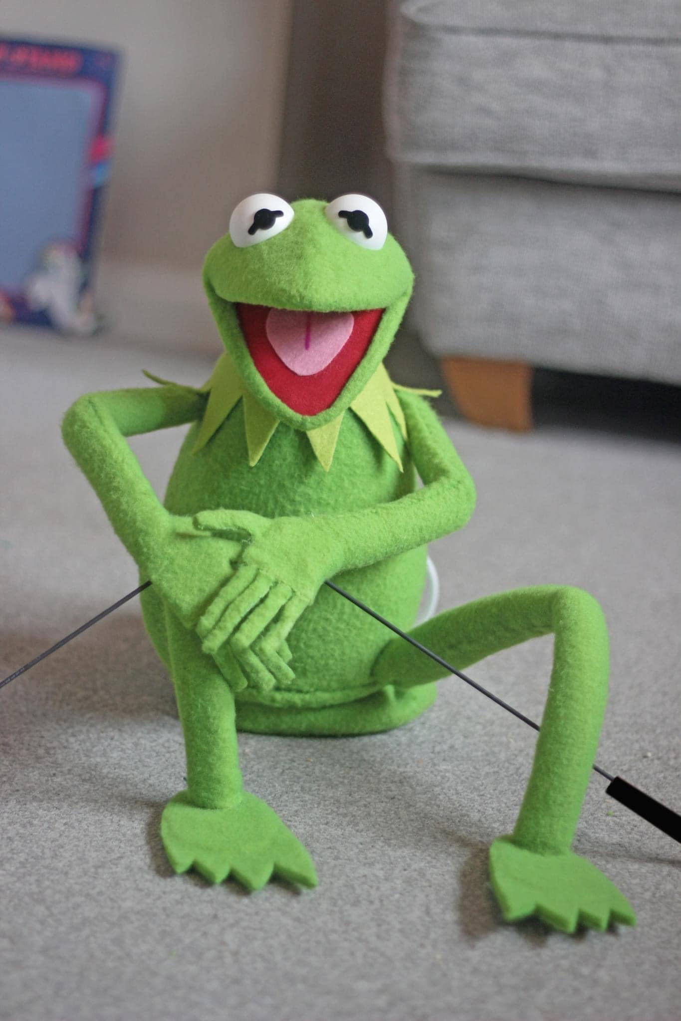 Vintage Kermit made from green Antron fleece